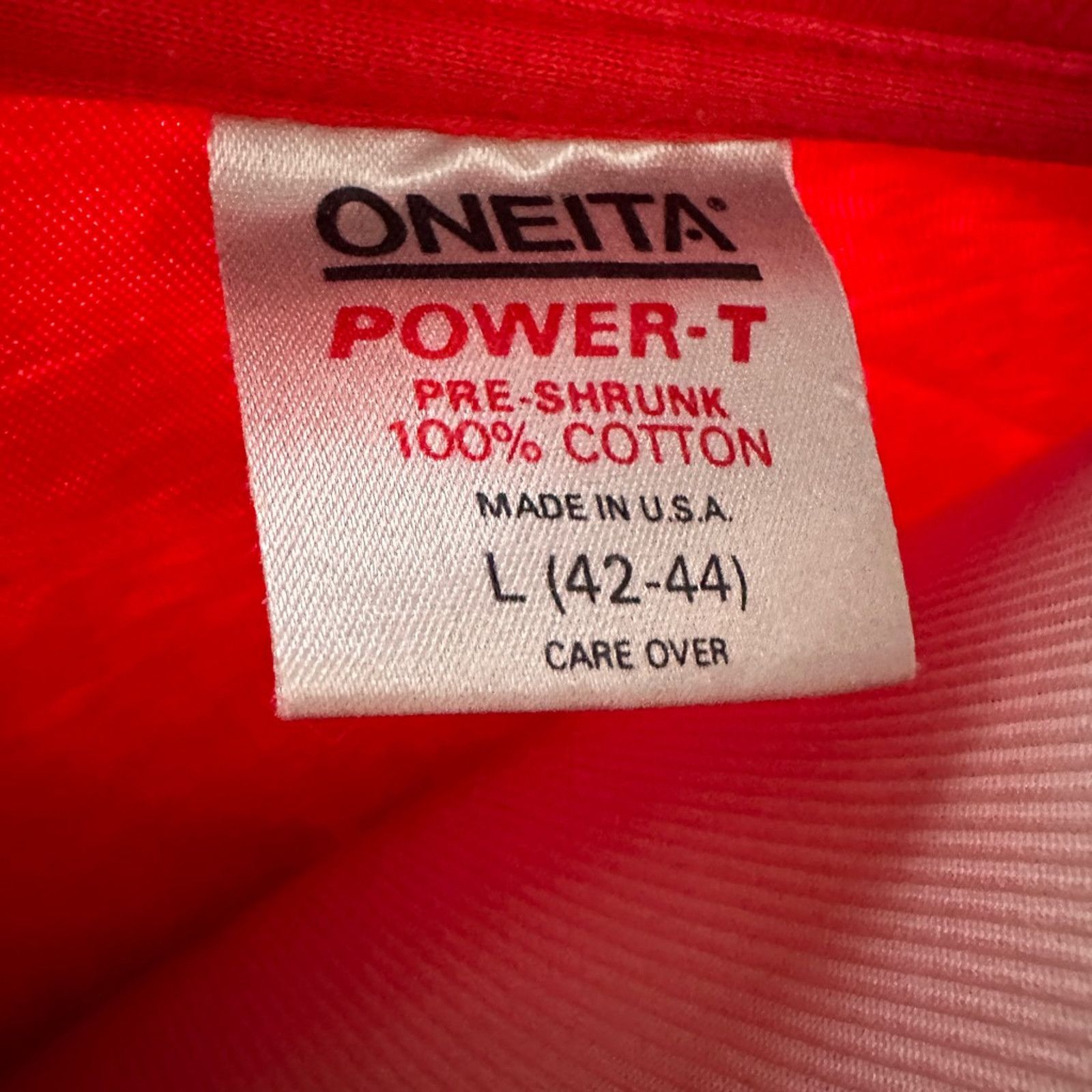 The Unbranded Brand Olympics NY Oneita Graphic T-Shirt Vintage Red USA L Size US L / EU 52-54 / 3 - 8 Thumbnail