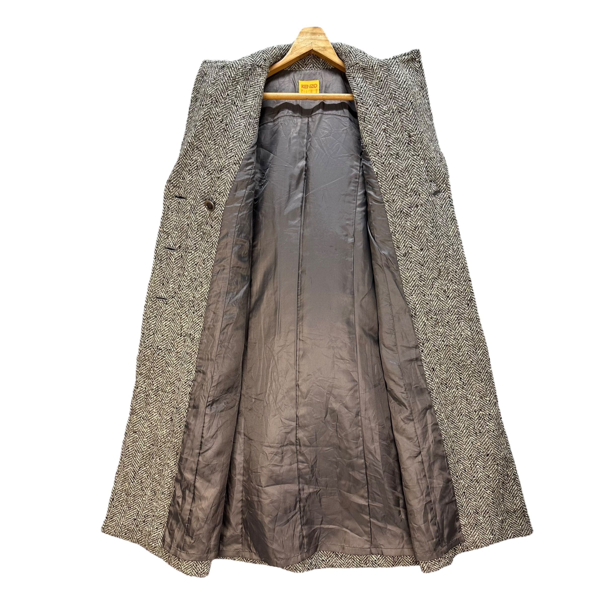 Kenzo 90’s KENZO CLUB Herringbone Wool Long Coat #A64-1542 Size M / US 6-8 / IT 42-44 - 6 Thumbnail
