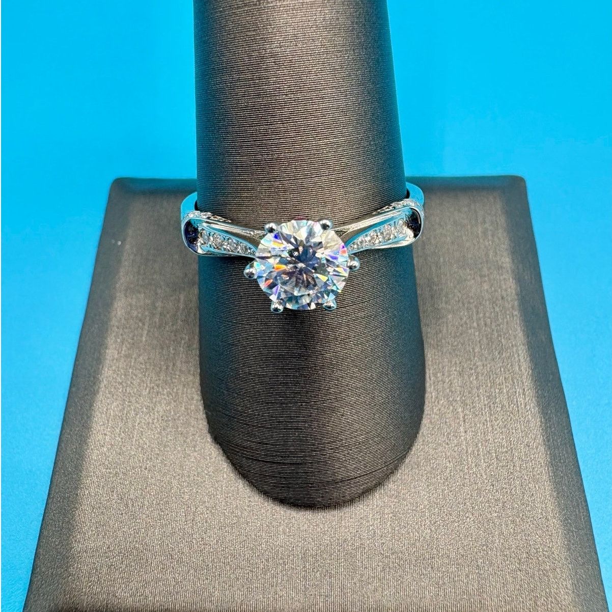 Jewelry Sz 6.75 - 1.25ct Moissanite VVS1 D Graded in 925 Sterling Size ONE SIZE - 2 Thumbnail