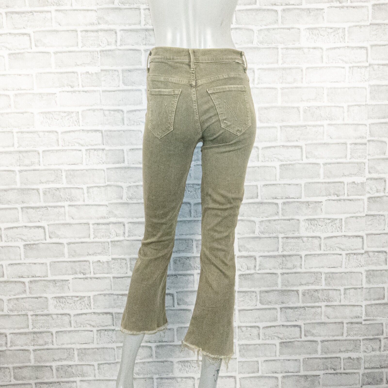 MOTHER MOTHER Denim Insider Crop Step Fray Jeans in Dye Faded Army Size 25" / US 0 / IT 36 - 4 Thumbnail
