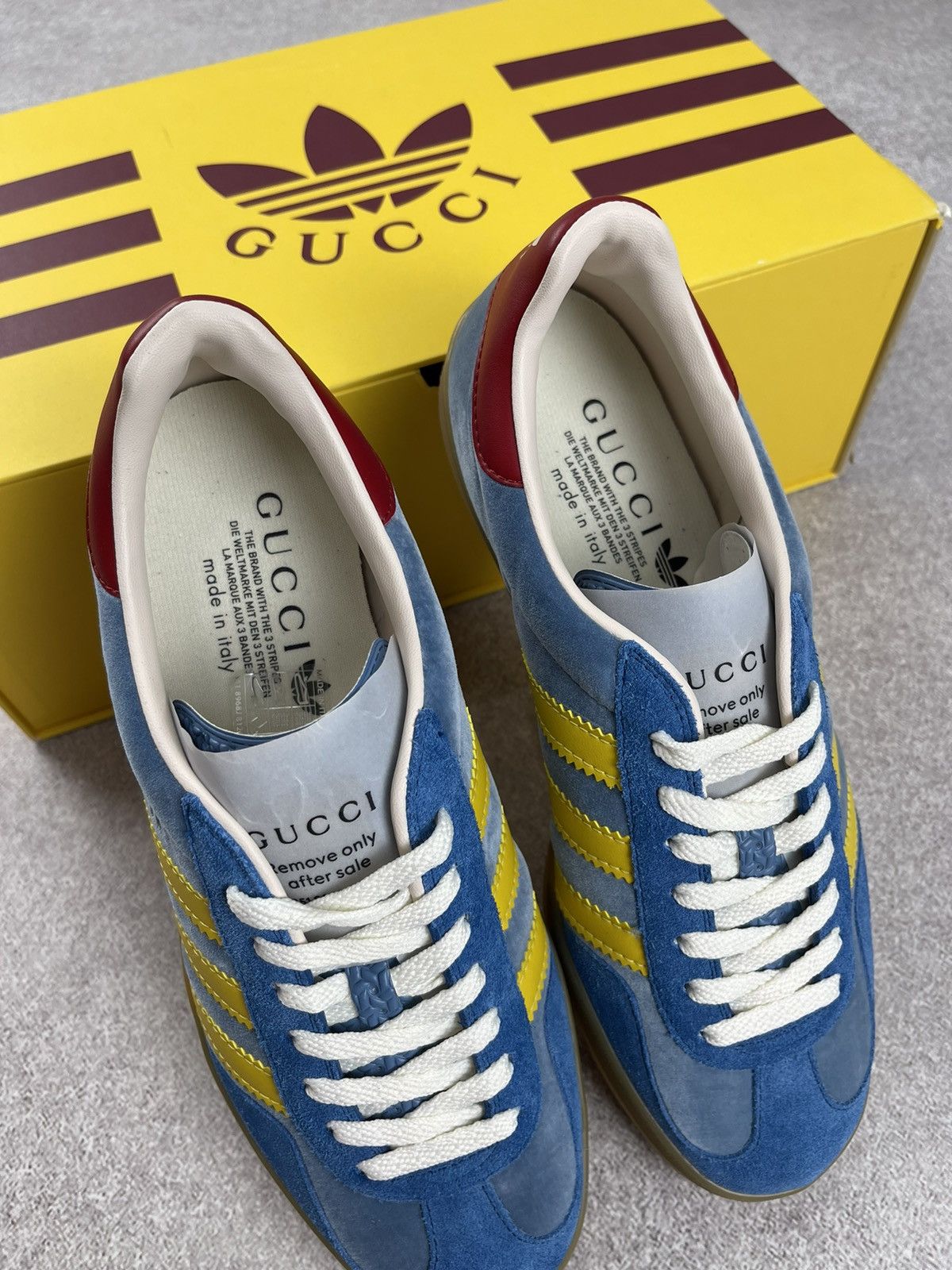 adidas gazelle silver green womens Adidas x Gucci Men's Gazelle Original GG Canvas Blue / Black Low Top  Sneakers main image 0