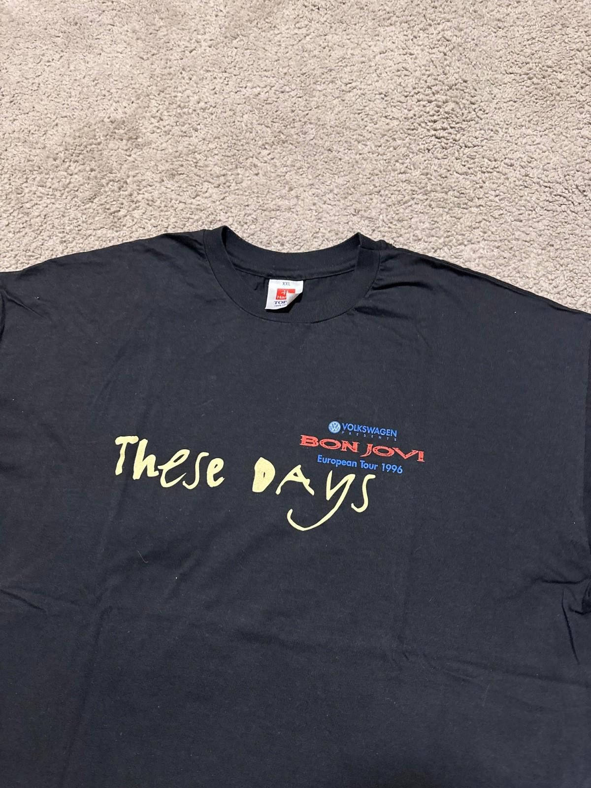 Band Tees Vintage Bon Jovi European Tour 1996 these days Tshirt Size US XL / EU 56 / 4 - 3 Thumbnail