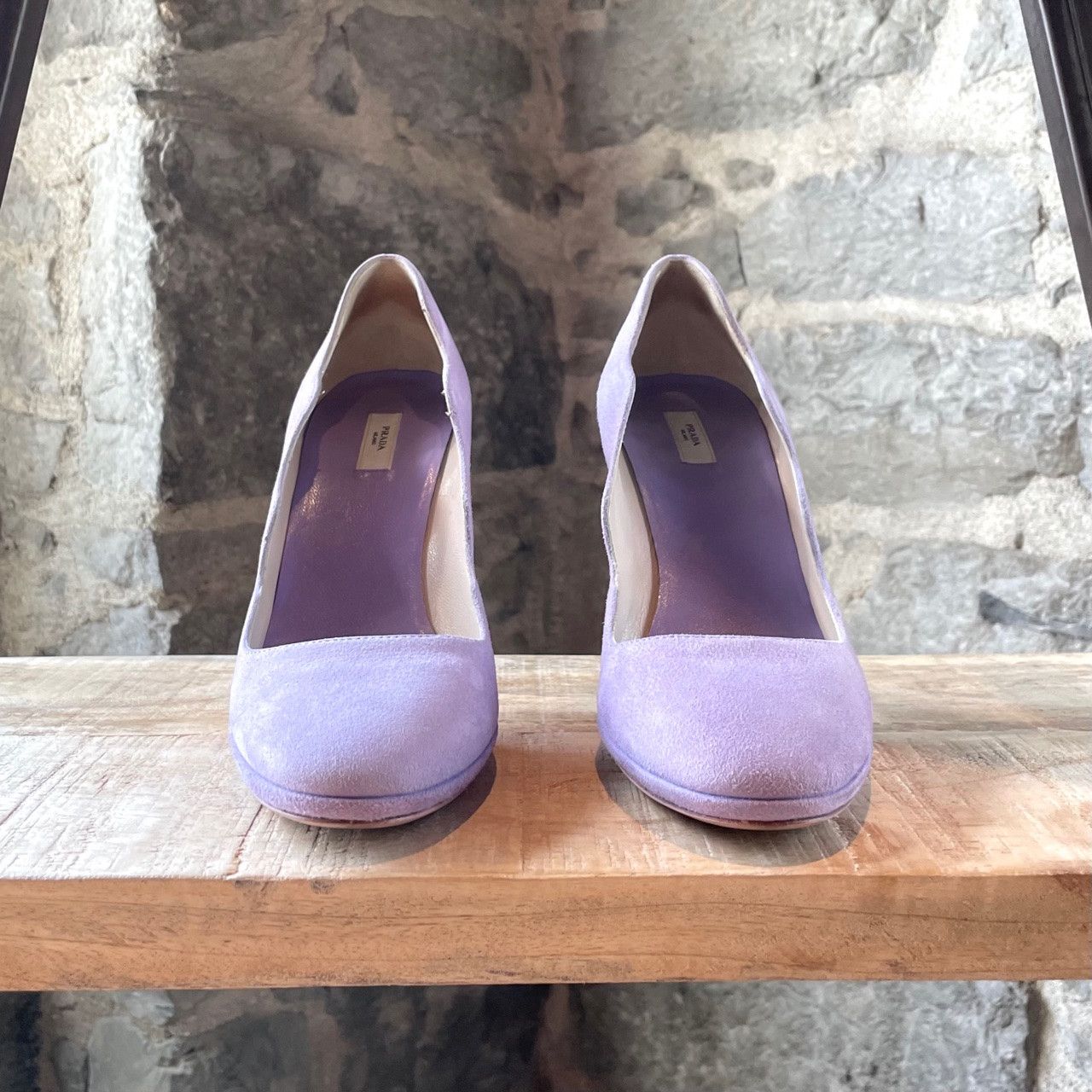 Prada Prada Lilac Suede Scallop Pumps Size US 7 / IT 37 - 3 Thumbnail