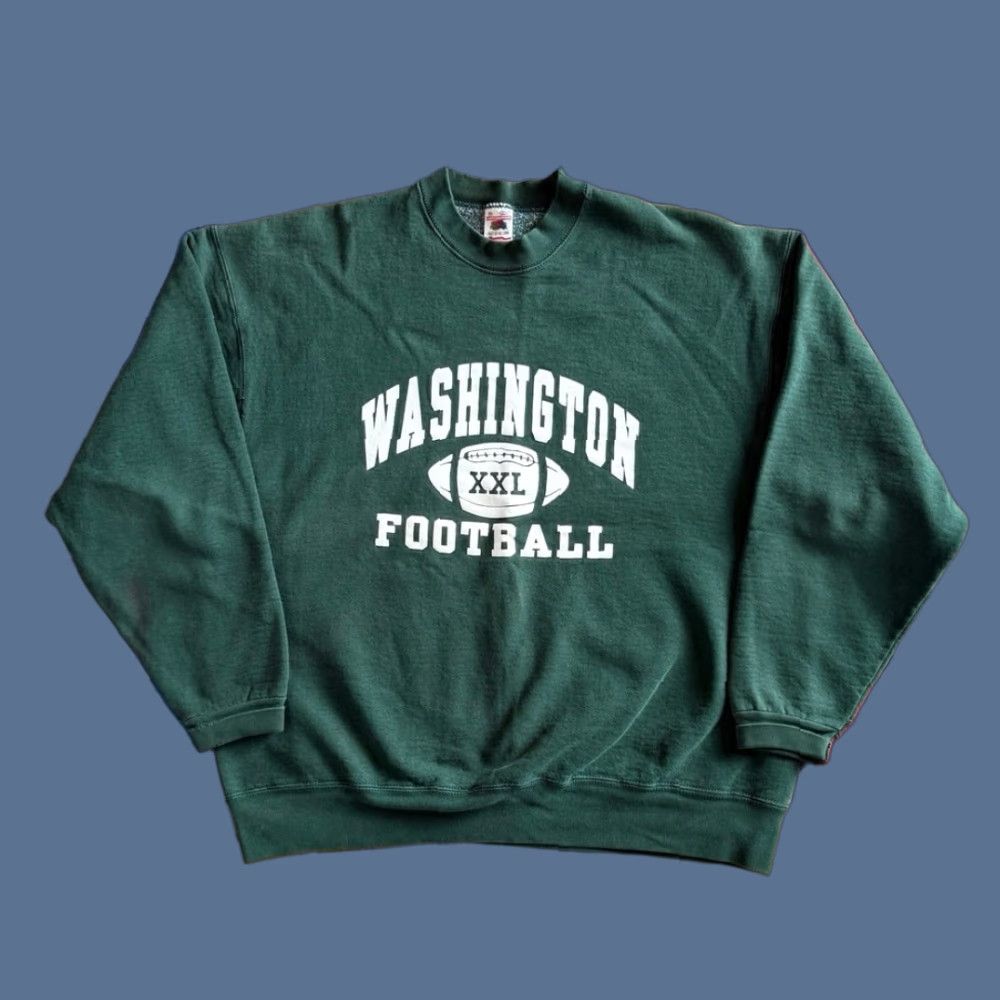 Fruit Of The Loom VINTAGE Washington Football Crewneck Sweatshirt XL Green Mens 90s College University Sports Pullover Sweatshirt Size US XL / EU 56 / 4 - 1 Thumbnail