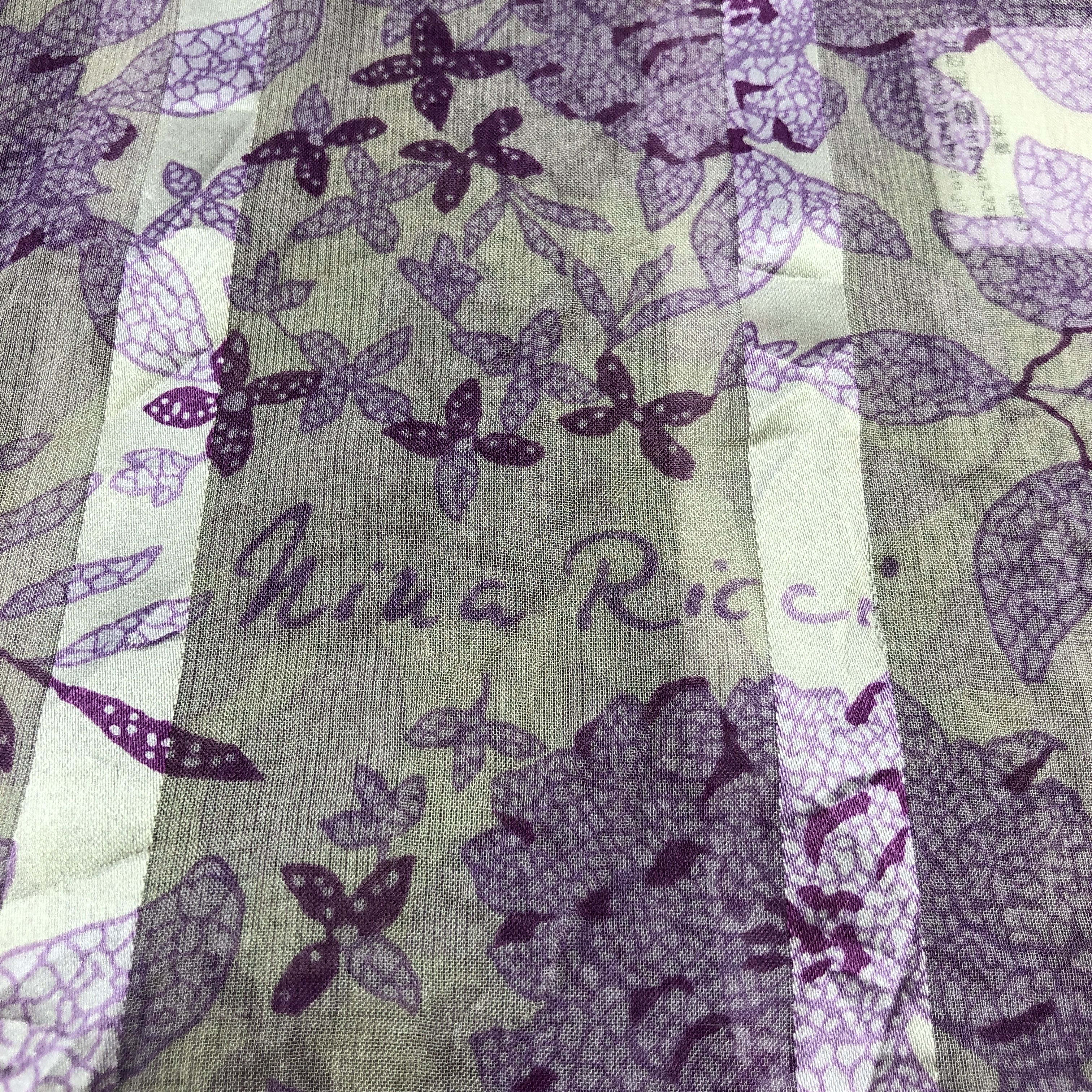Nina Ricci Vintage Nina Ricci Floral Silk Stole Silk Scarf M1401 Size ONE SIZE - 4 Thumbnail