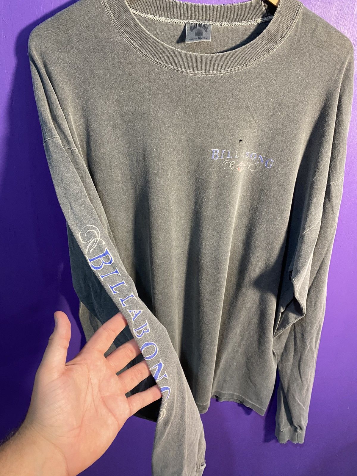Billabong Vintage 90s Billabong mullet logo long-sleeve t-shirt Size US XL / EU 56 / 4 - 3 Thumbnail
