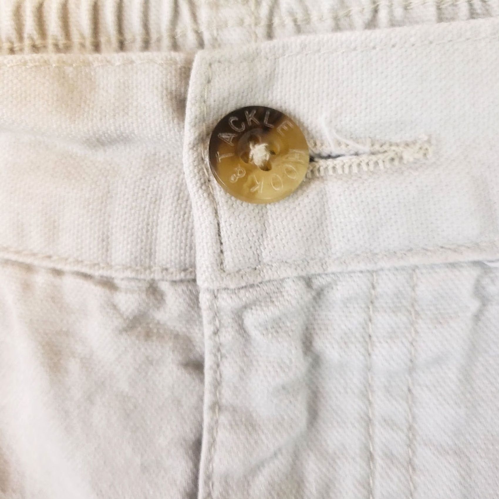 Vintage Hook & Tackle Beer Can Shorts Men’s 36-38x5 Khaki Cotton Cargo Pocket Elastic Waist 5 Inseam Beach Casual Mens Size US 36 / EU 52 - 4 Thumbnail
