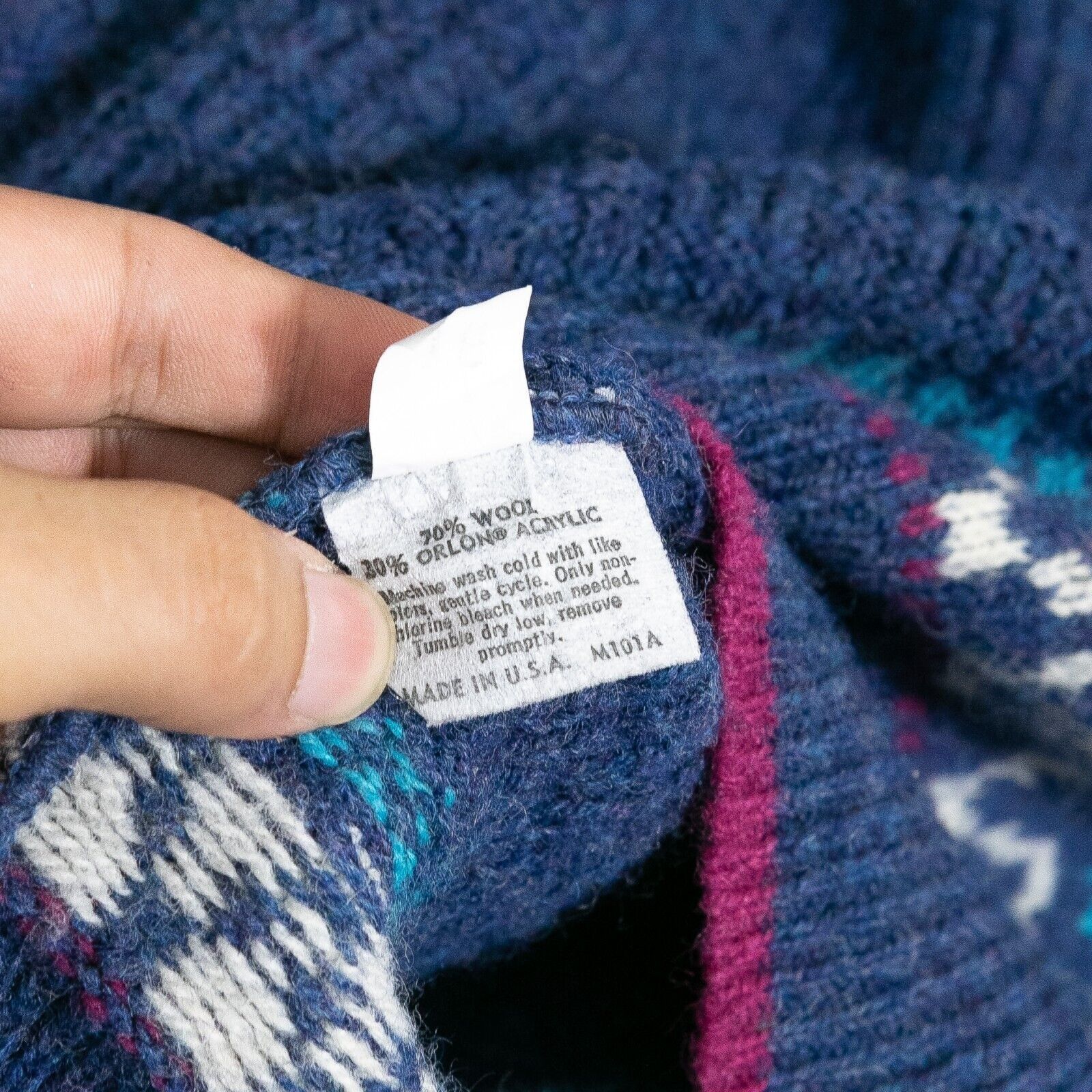 Jantzen × Vintage Vintage Jantzen Fair Isle Striped Sweater Mens Large - Wool Size US L / EU 52-54 / 3 - 5 Thumbnail