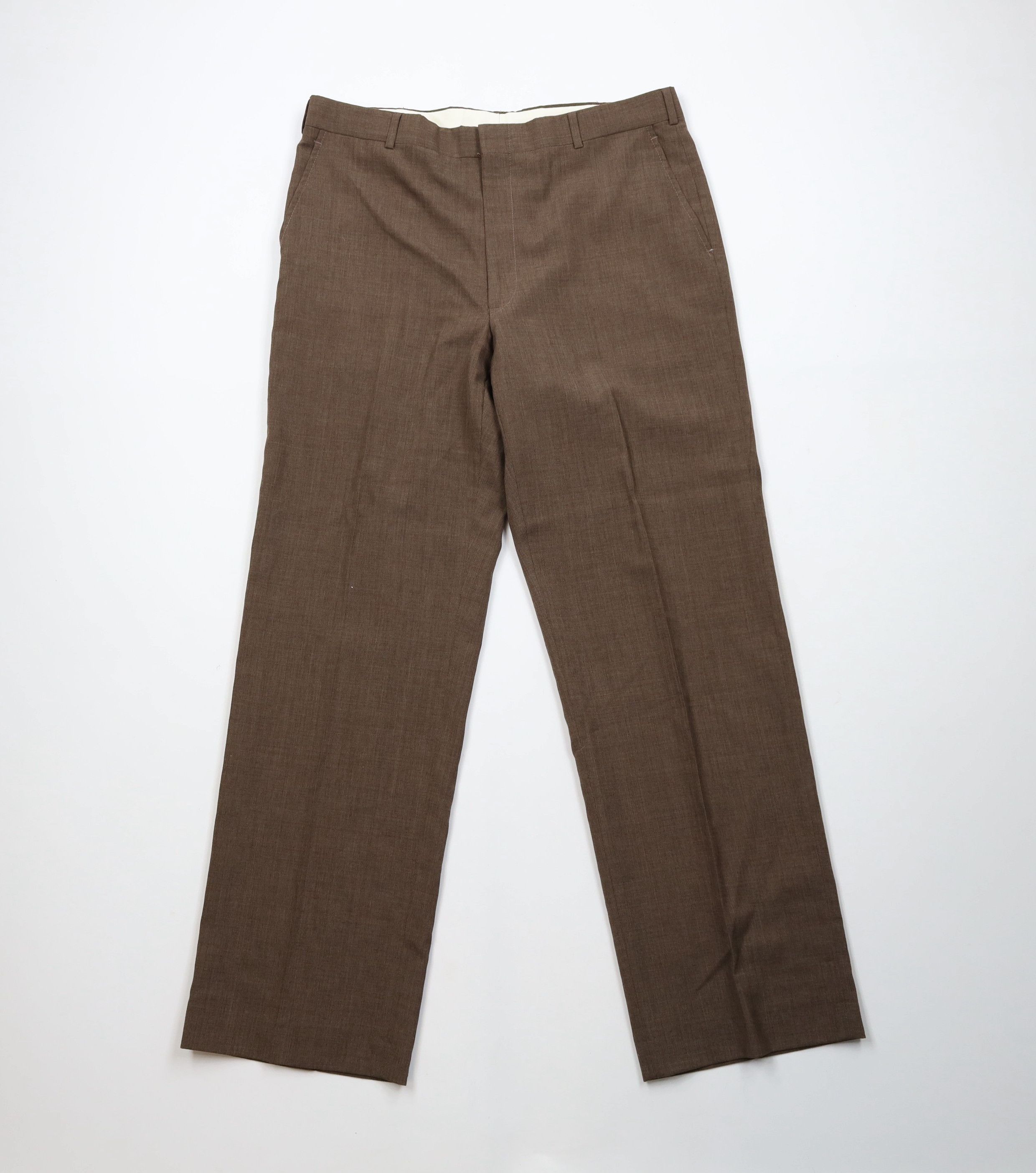 Vintage Vintage 70s Streetwear Wool Wide Leg Chino Pants Brown USA Size US 36 / EU 52 - 1 Thumbnail