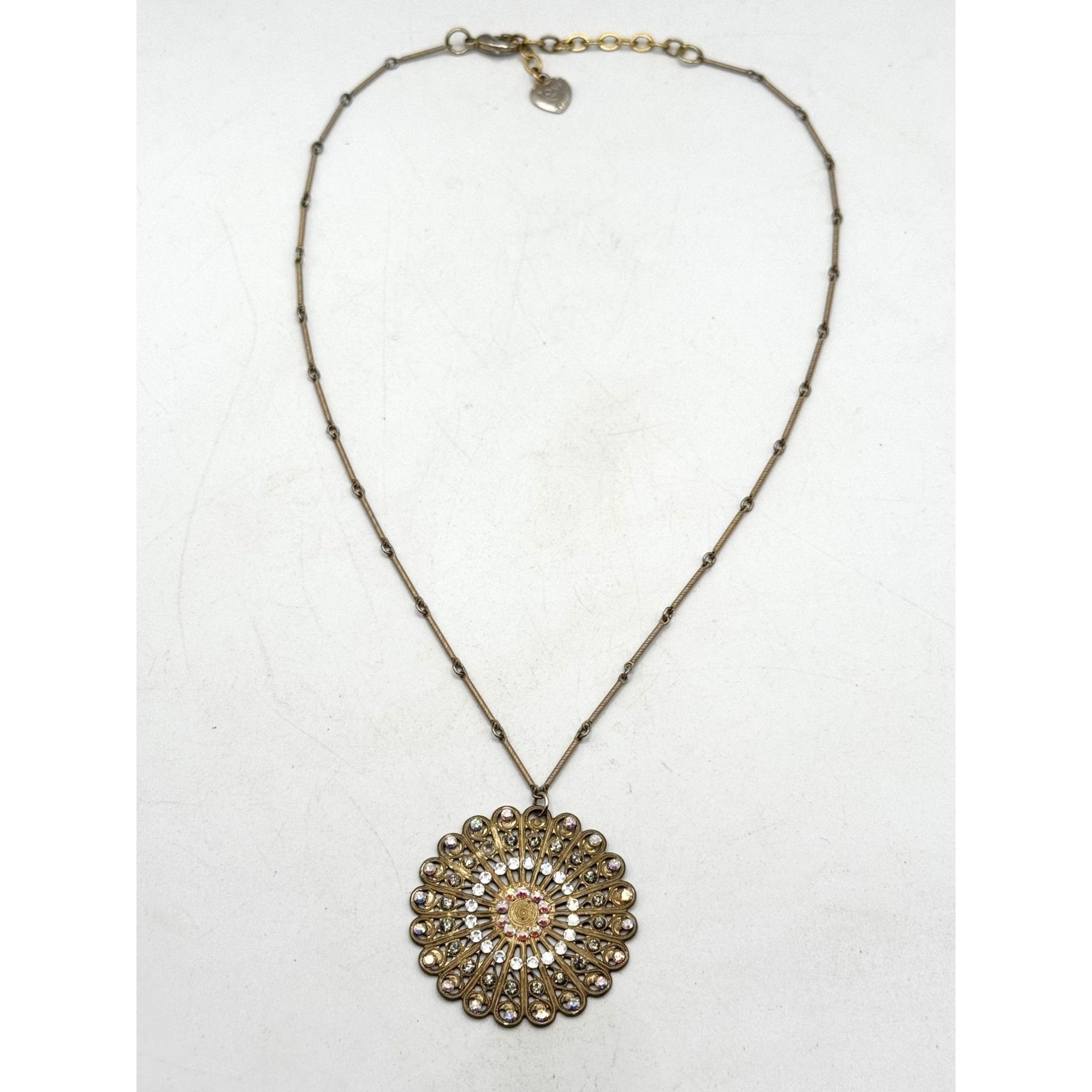 Vintage Vintage Yoni Z Filigree Rhinestone Pendant Necklace Size ONE SIZE - 1 Thumbnail