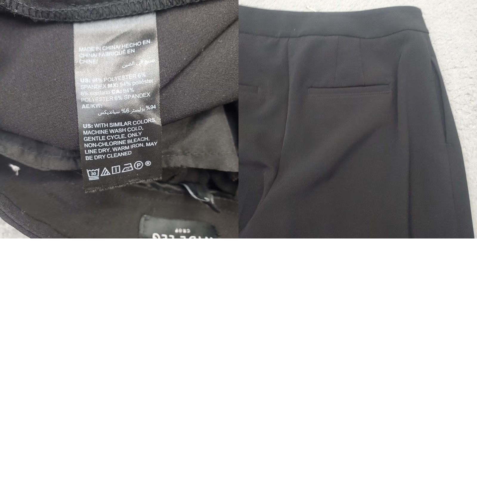 Vintage WIDE LEG Womens Size 10 Black Cropped Pants Pleated Tie Waist Classic Fit Accessories: Pockets, Stretch Size 32" / US 10 / IT 46 - 8 Thumbnail