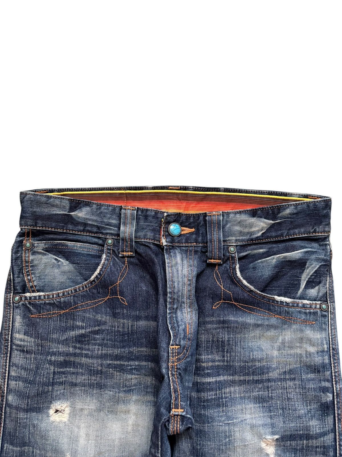 Edwin × Japanese Brand Vintage Japanese Edwin Bleach Mud Wash Bootcut Flare Jeans Size US 33 - 4 Thumbnail