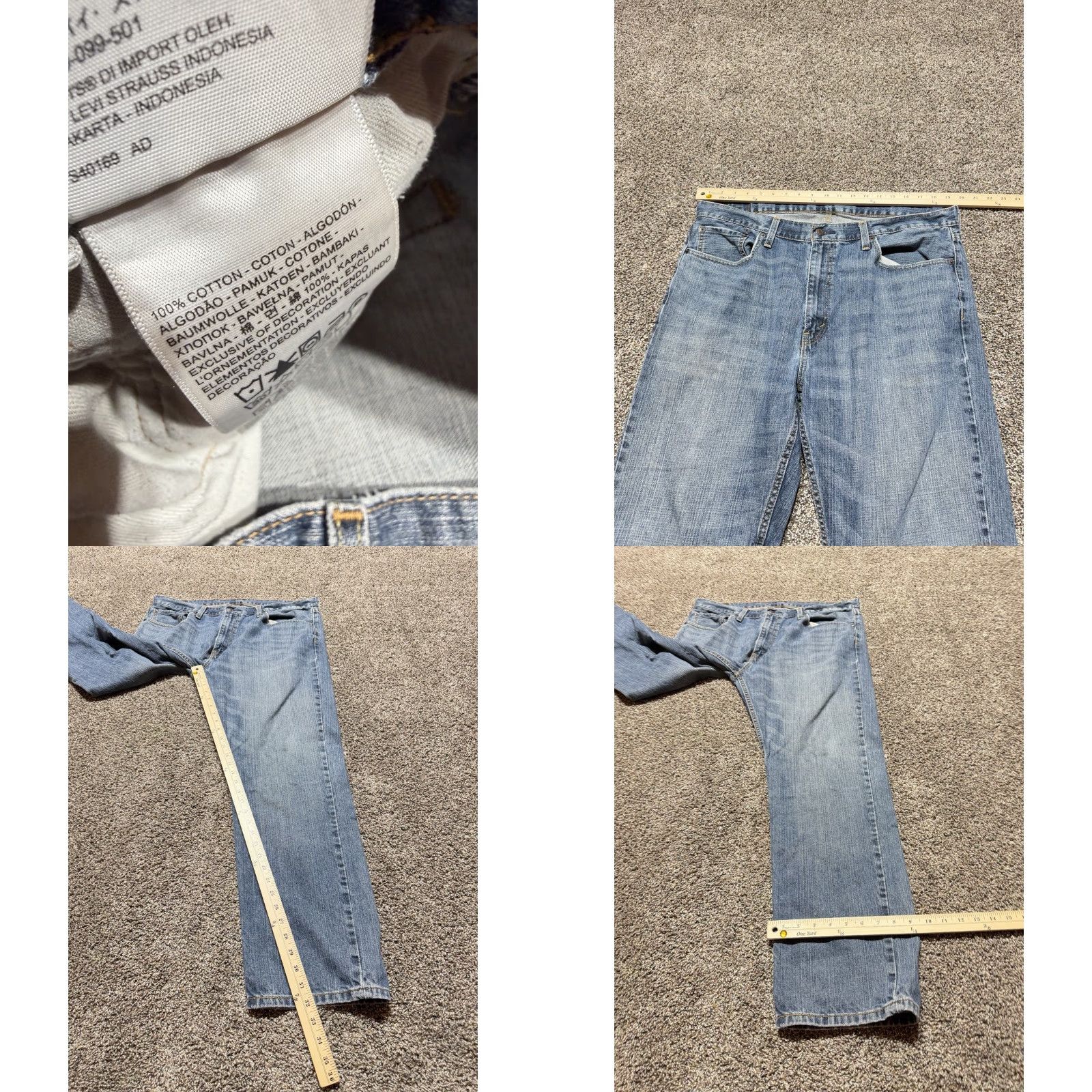 Levi's Levi’s 559 Relaxed Straight Jeans Men 38 Blue Denim 38X32 100% Cotton Regular Waist 5-Pocket Brand Levi's Size US 38 / EU 54 - 8 Thumbnail