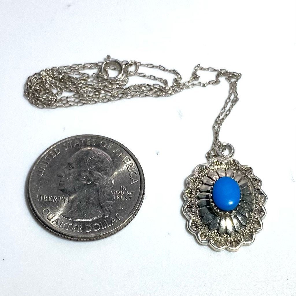 ANEx Striking Robin Egg Blue Turquoise & Sterling Silver Nec