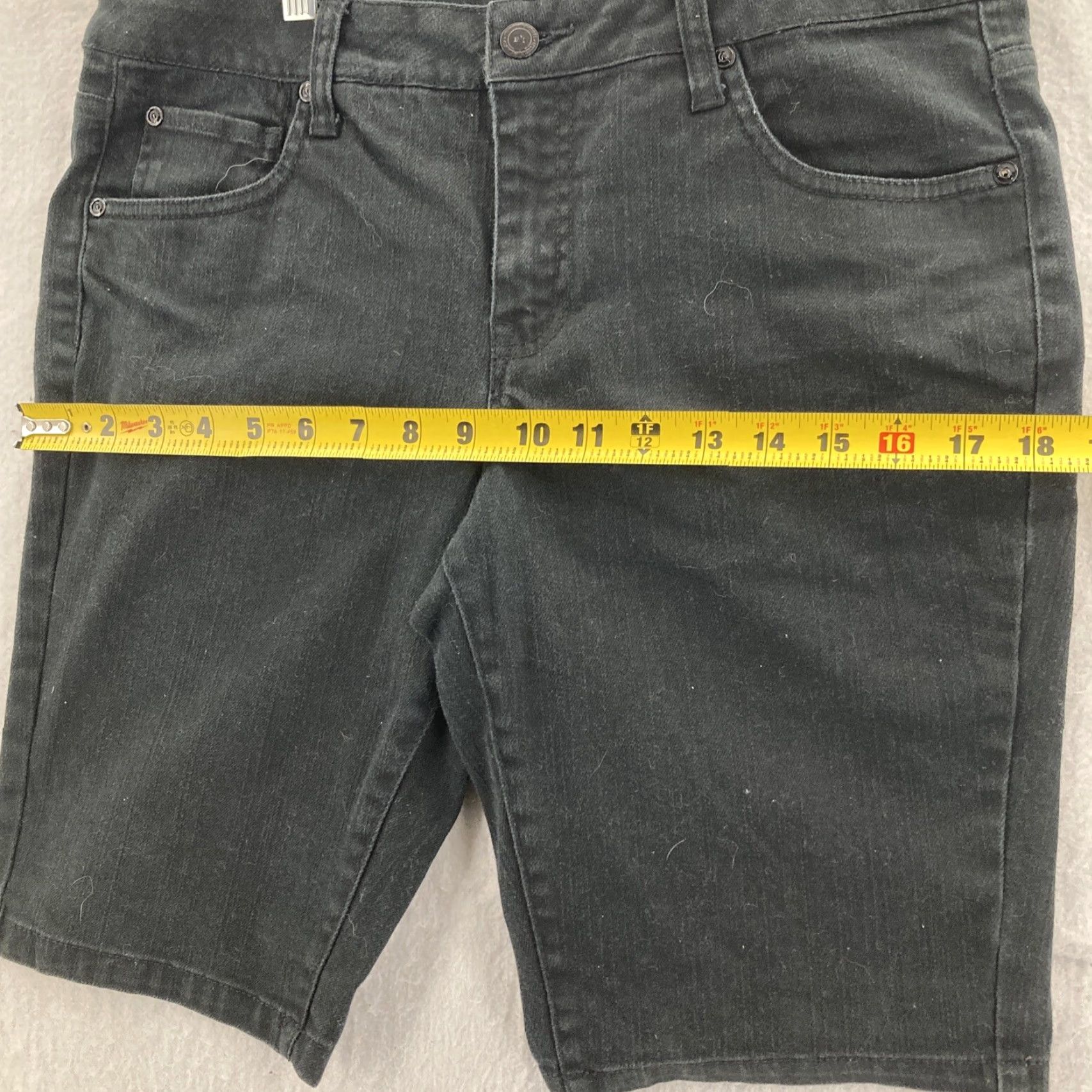 Norma Kamali Norma Kamali Bermuda Shorts Womens 4 Black Denim Stretch Size 27" / US 4 / IT 40 - 4 Thumbnail