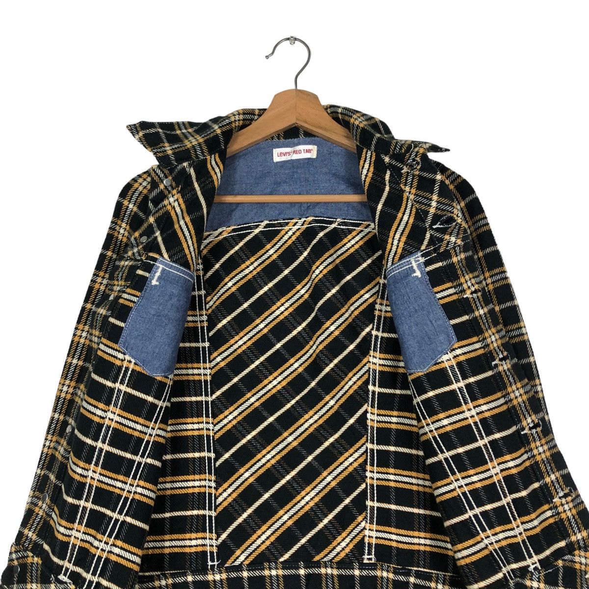 Japanese Brand 🔥Vintage Levi’s Red Tab Long Jacket Tartan Design Check Size US M / EU 48-50 / 2 - 14 Thumbnail