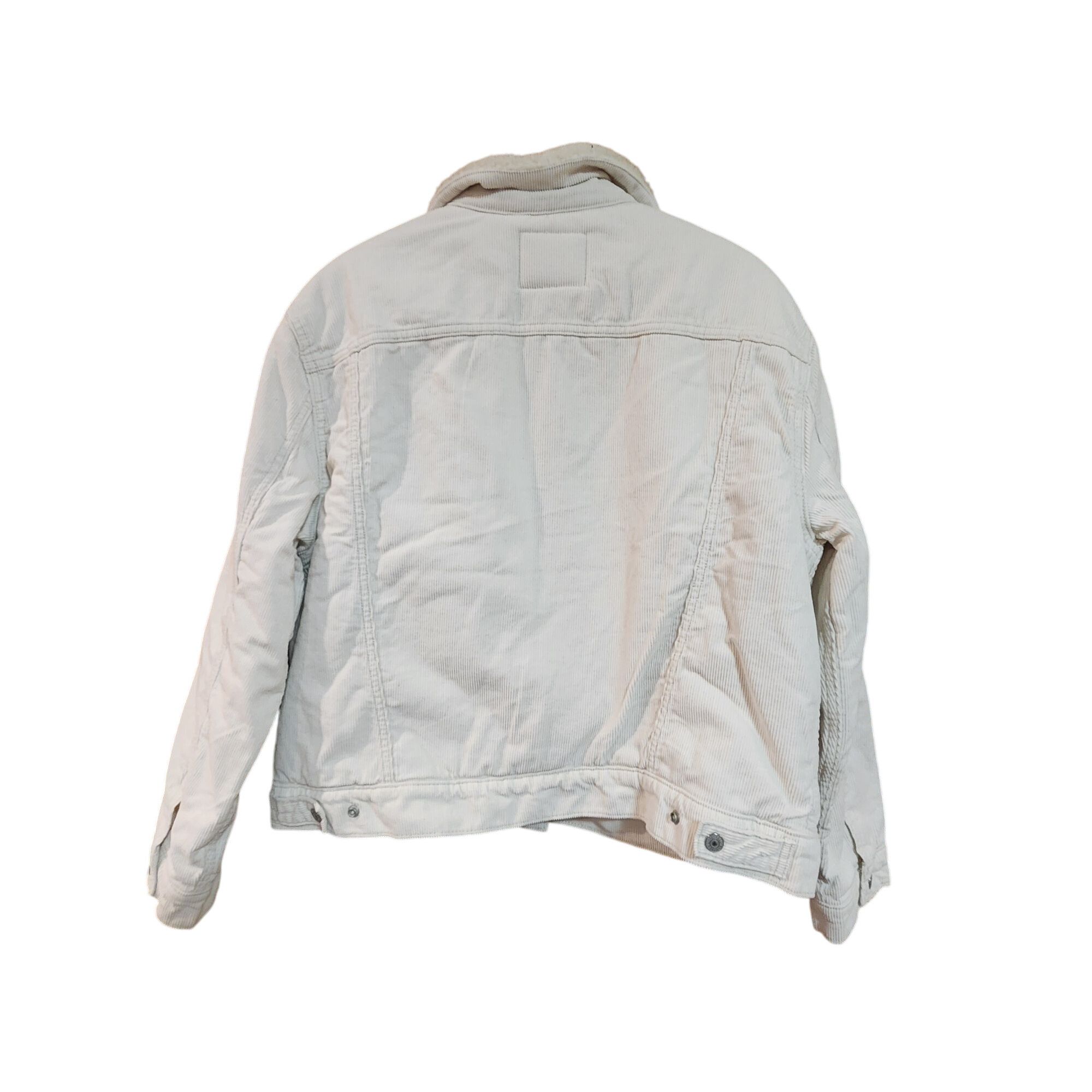Other Levis Ex Boyfriend White Corduroy Sherpa Lined Trucker Jacke Size XL / US 12-14 / IT 48-50 - 2 Thumbnail