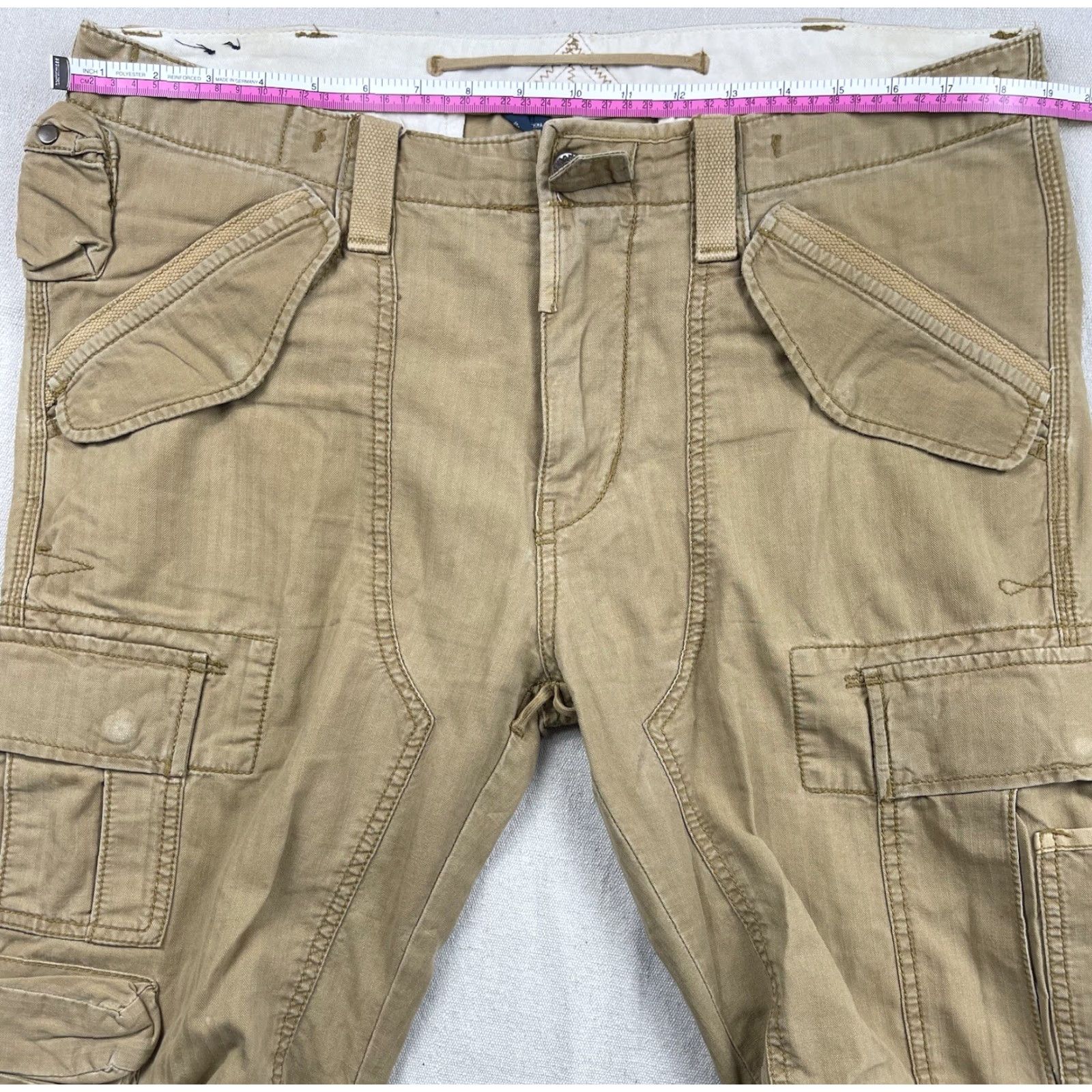 Polo Ralph Lauren VINTAGE Polo Ralph Lauren Military Cargo Pants 33x32 Striped Brown Paratrooper Utility Americana Mens Size US XS / EU 42 / 0 - 6 Thumbnail