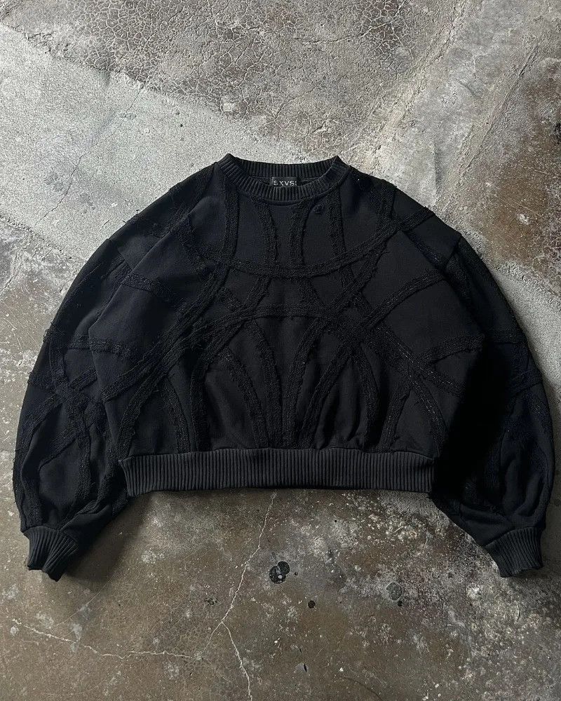 Japanese Brand × Vintage Retro Black Gothic Patchwork Sweatshirt Size US S / EU 44-46 / 1 - 1 Thumbnail