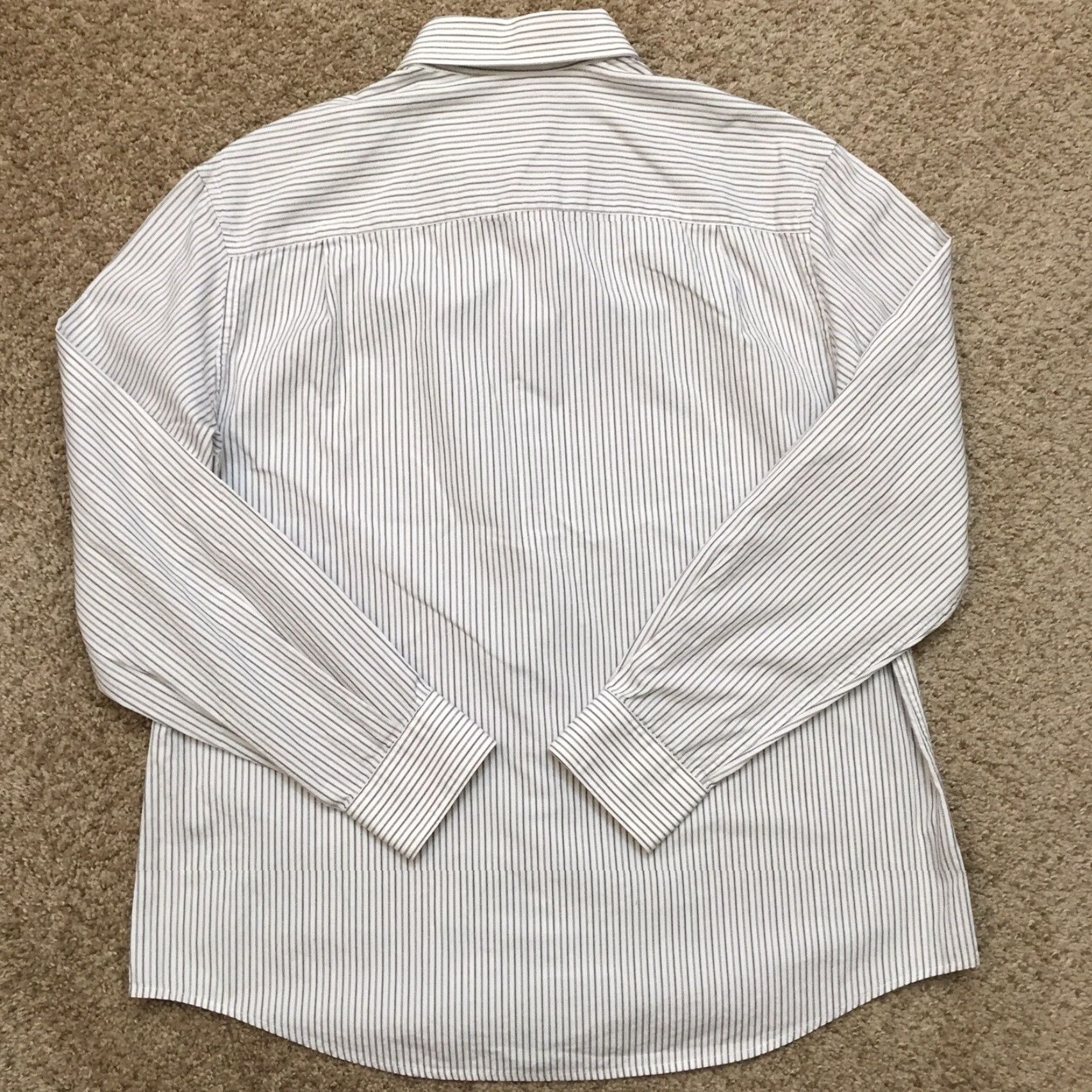 Vintage John Henry Shirt Mens XL White Silver Striped Long Sleeve Button Up Size US XL / EU 56 / 4 - 6 Thumbnail