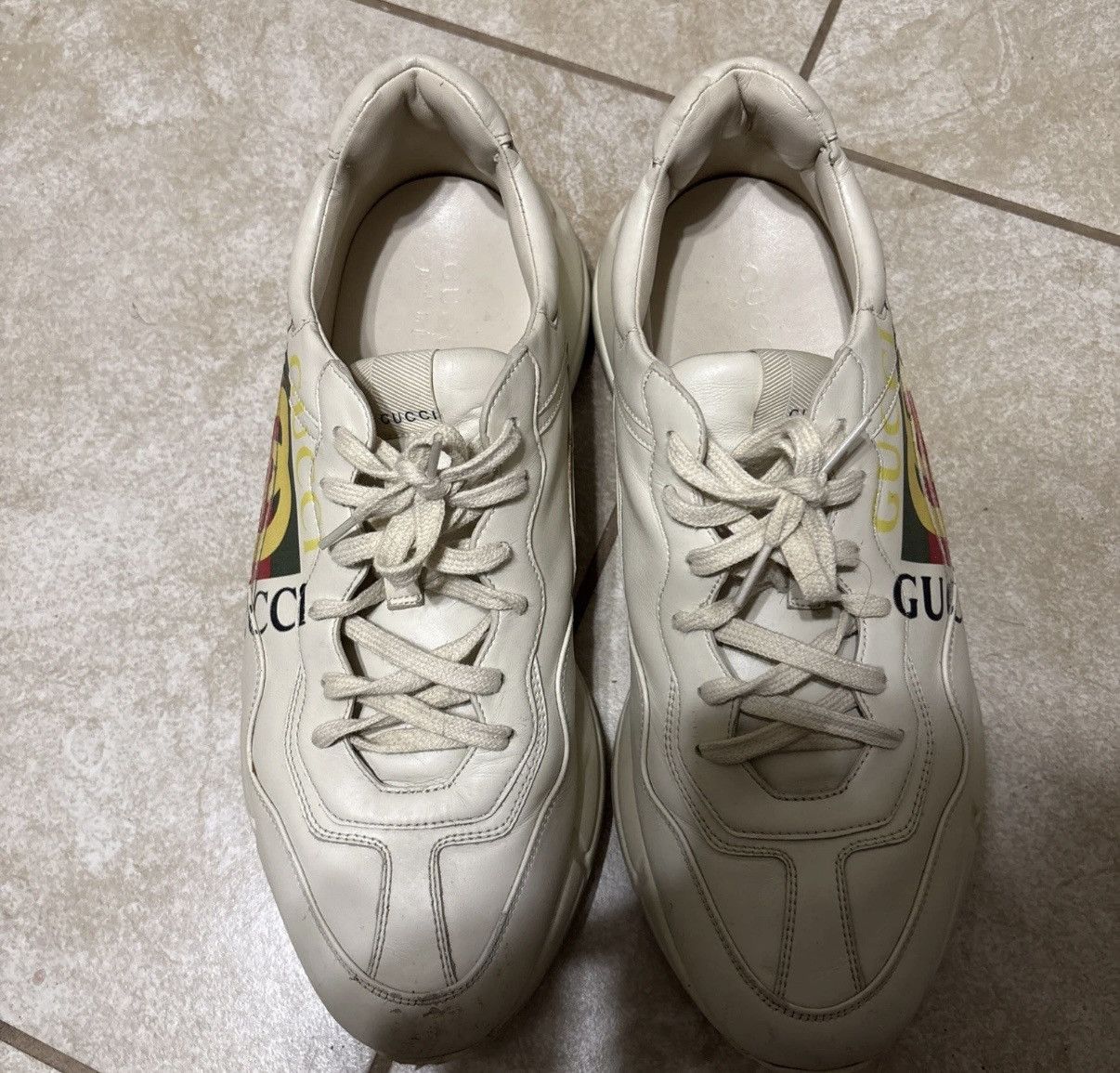 Gucci Gucci logo leather sneakers Size US 12 / EU 45 - 4 Thumbnail
