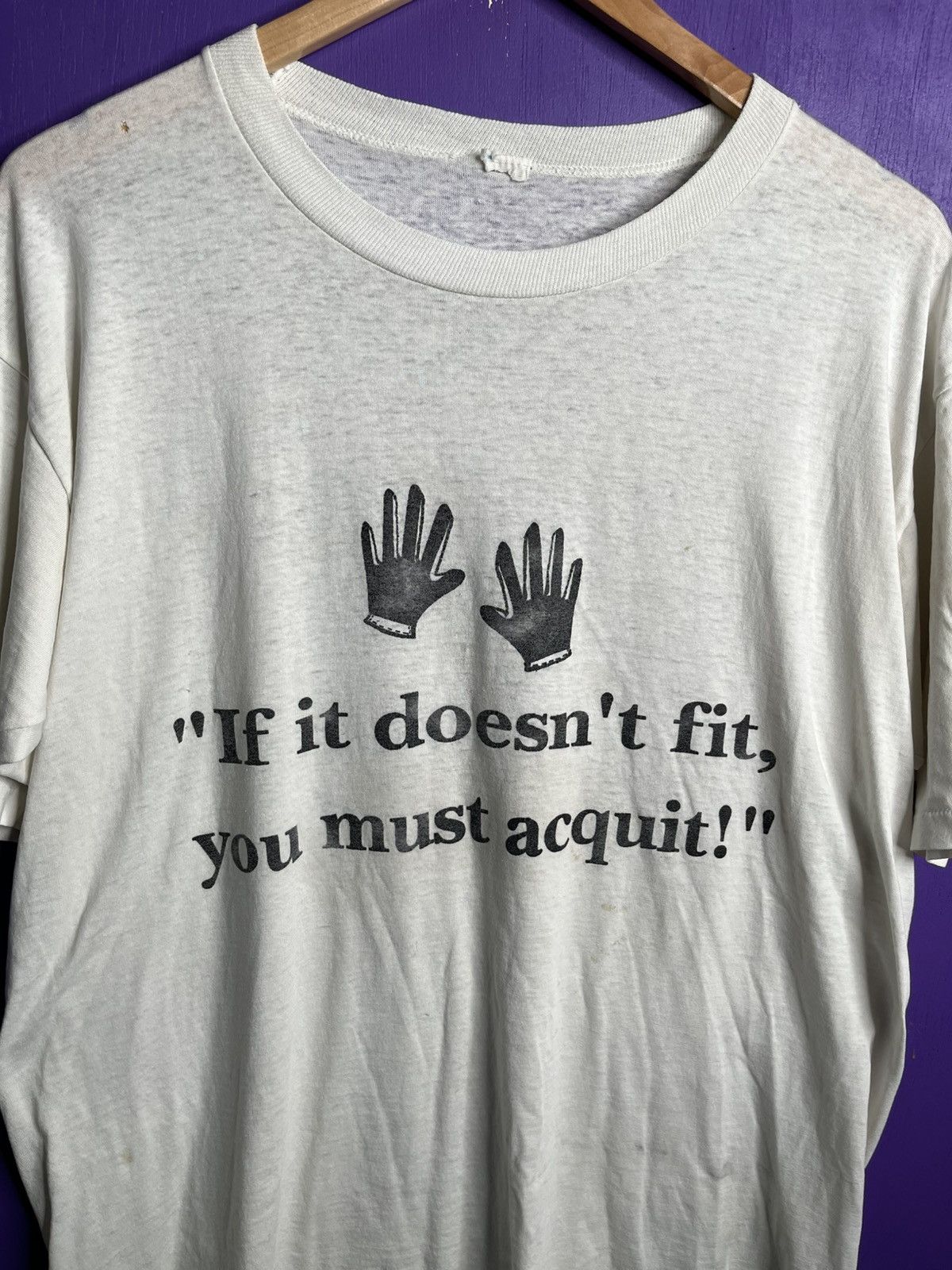 Vintage Vintage 90s OJ If it doesn’t fit you must acquit t-shirt Size US XL / EU 56 / 4 - 3 Thumbnail