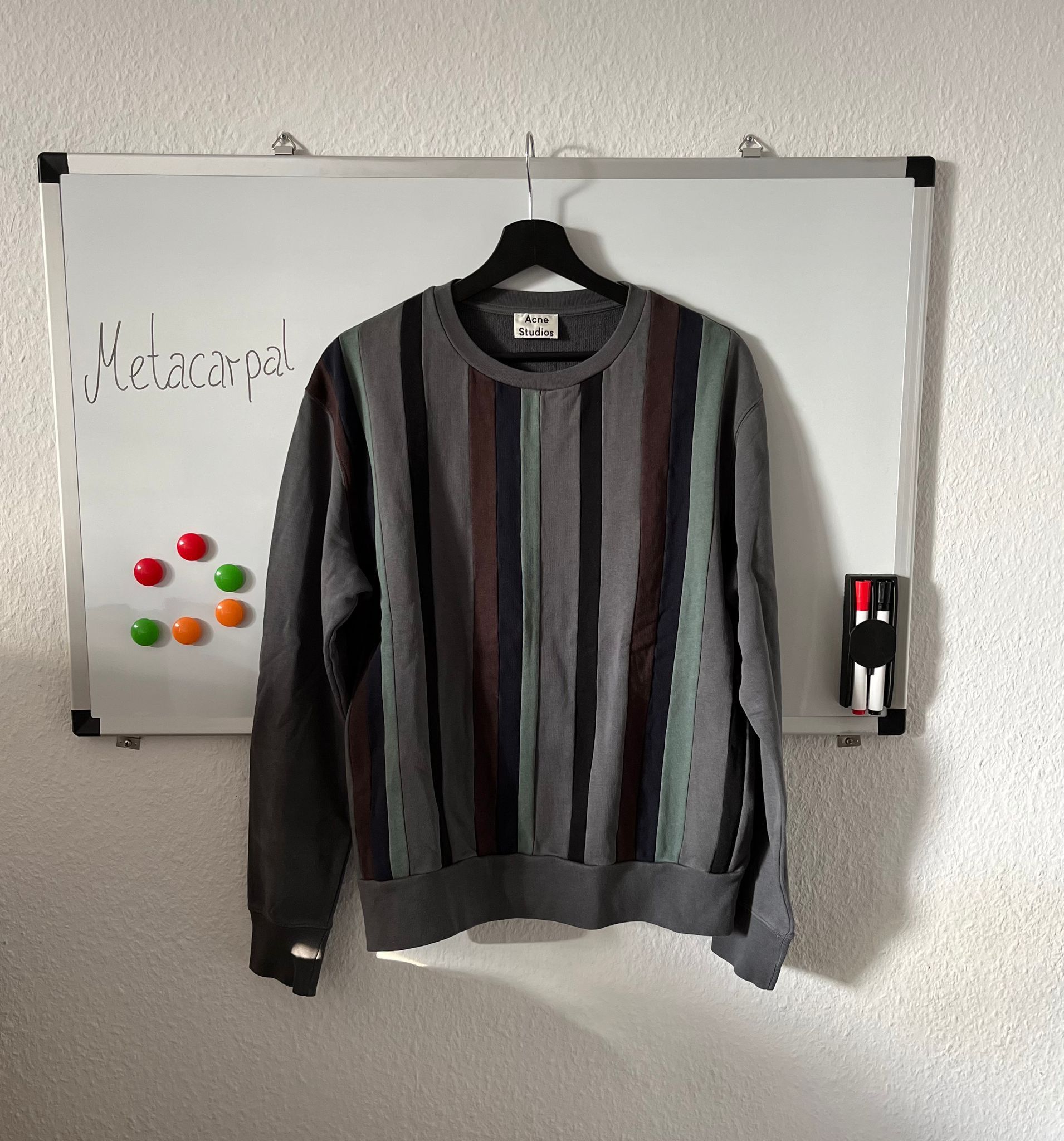 image of Acne Studios Acne Studio - Casey Stripes Sweatshirt - M - Portugal in Grey, Men's (Size Medium)