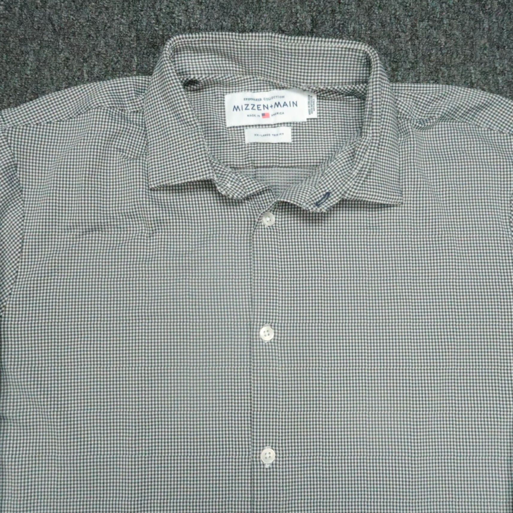 Mizzen+Main Mizzen+Main Shirt Mens 2XL XXL Slim Button-Up Long Sleeve Black White Gingham Trim Fit Check Pattern Wu? Size US XXL / EU 58 / 5 - 2 Thumbnail