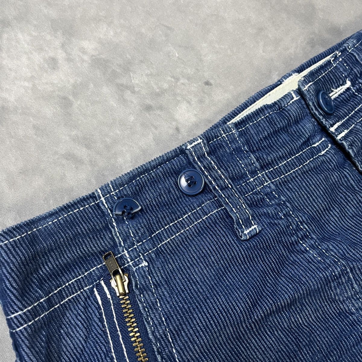 Ne-Net Nenèt Indigo Corduroy Zipper Pocket Pants Cropped Tapered Size US 30 / EU 46 - 3 Thumbnail