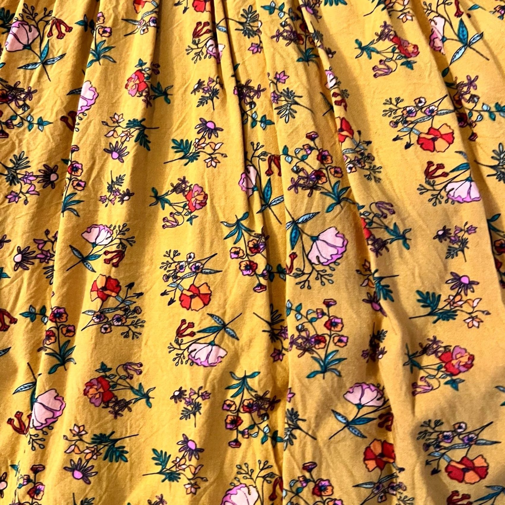 Vintage Matilda Jane Dress Brilliant Daydream Fantasy Mustard Yellow Floral S Womens Dress Knee Length Fit & Flare Size S / US 4 / IT 40 - 2 Thumbnail