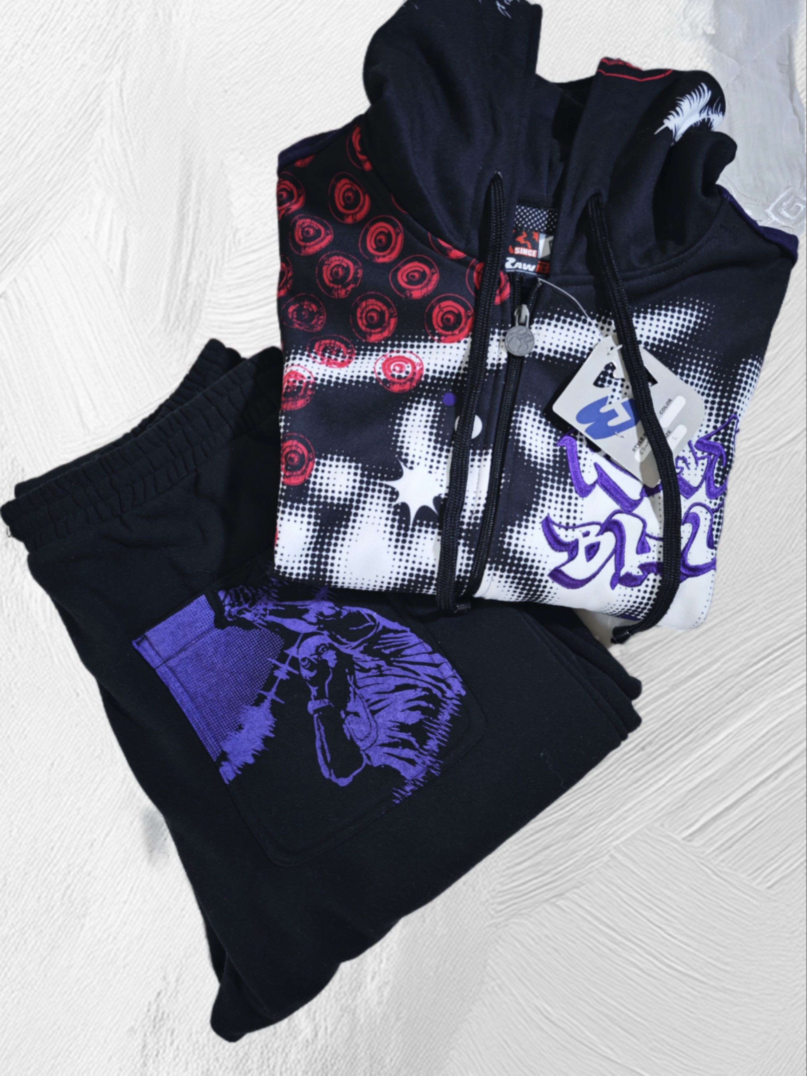 Other raw blue graphic tracksuit set (hoodie + joggers) Size US L / EU 52-54 / 3 - 3 Thumbnail