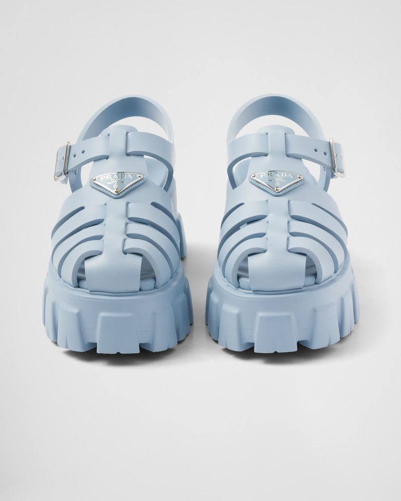 Prada o1B3y1r0426 Foam Rubber Sandals in Light Blue Size US 11 / IT 41 - 7 Thumbnail
