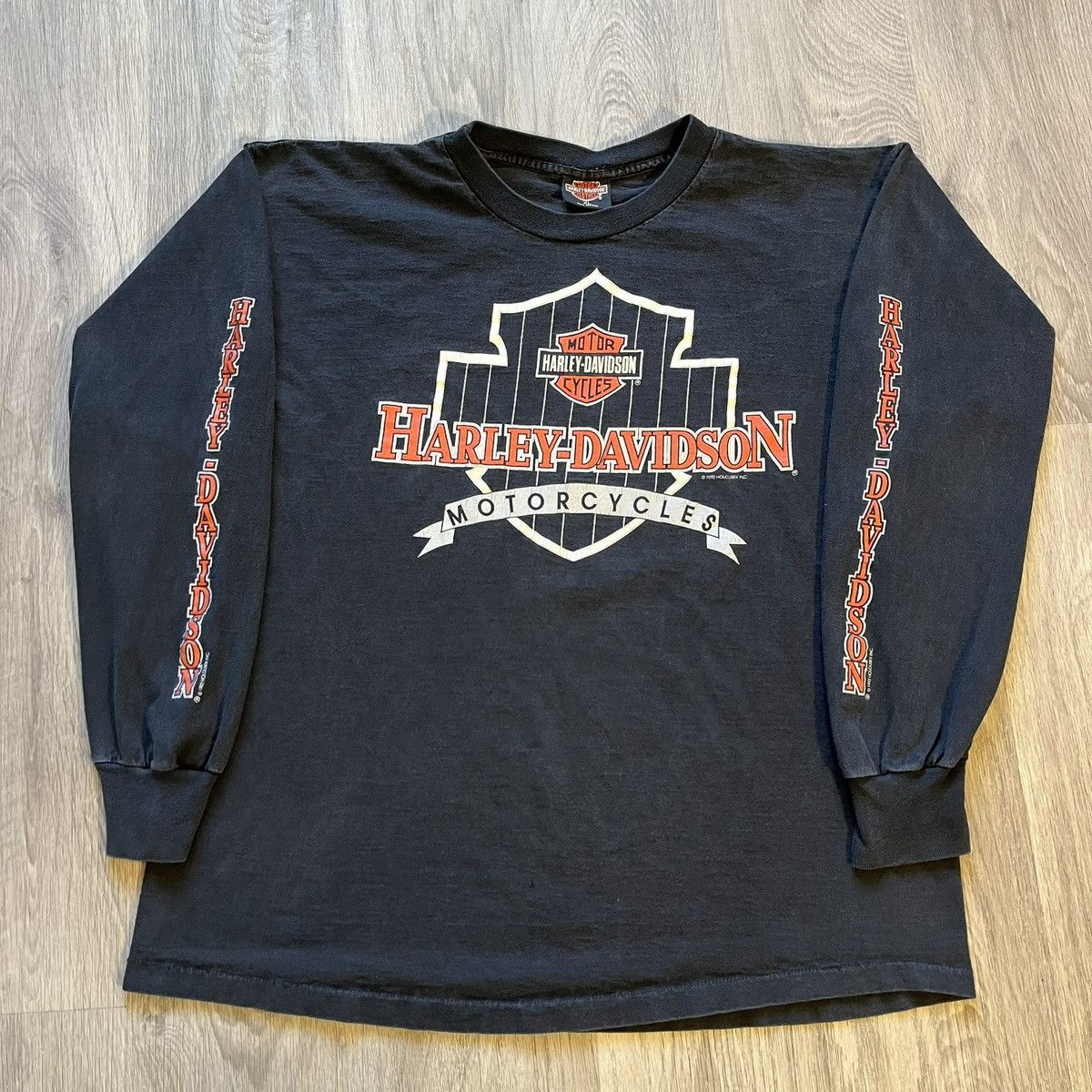 Harley Davidson × Vintage Vintage Faded Red Flame Harley Davidson