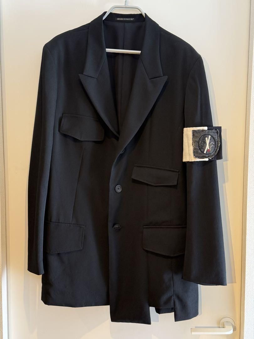 Yohji Yamamoto POUR HOMME 2-0aw Wool gabardine jacket with armband Size US L / EU 52-54 / 3 - 1 Thumbnail