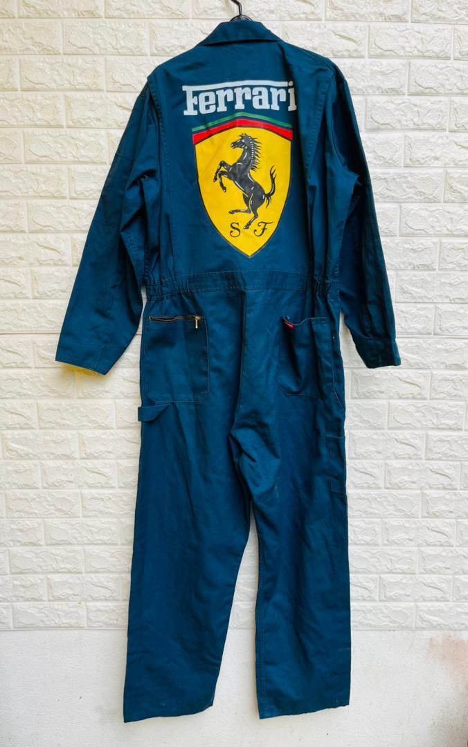 Image of Vintage Dickies Ferrari Overall Designer Fashion Style in Dark Blue, Men's (Size 33)