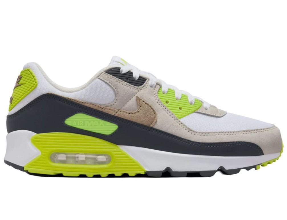 Nike Nike Air Max 90 - White/Khaki-Cyber Size US 10 / EU 43 - 1 Thumbnail