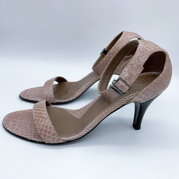 Gucci Gucci Snake Pattern Kitten Heel Ankle Strap Leather Sandal Size US 6 / IT 36 - 4 Thumbnail