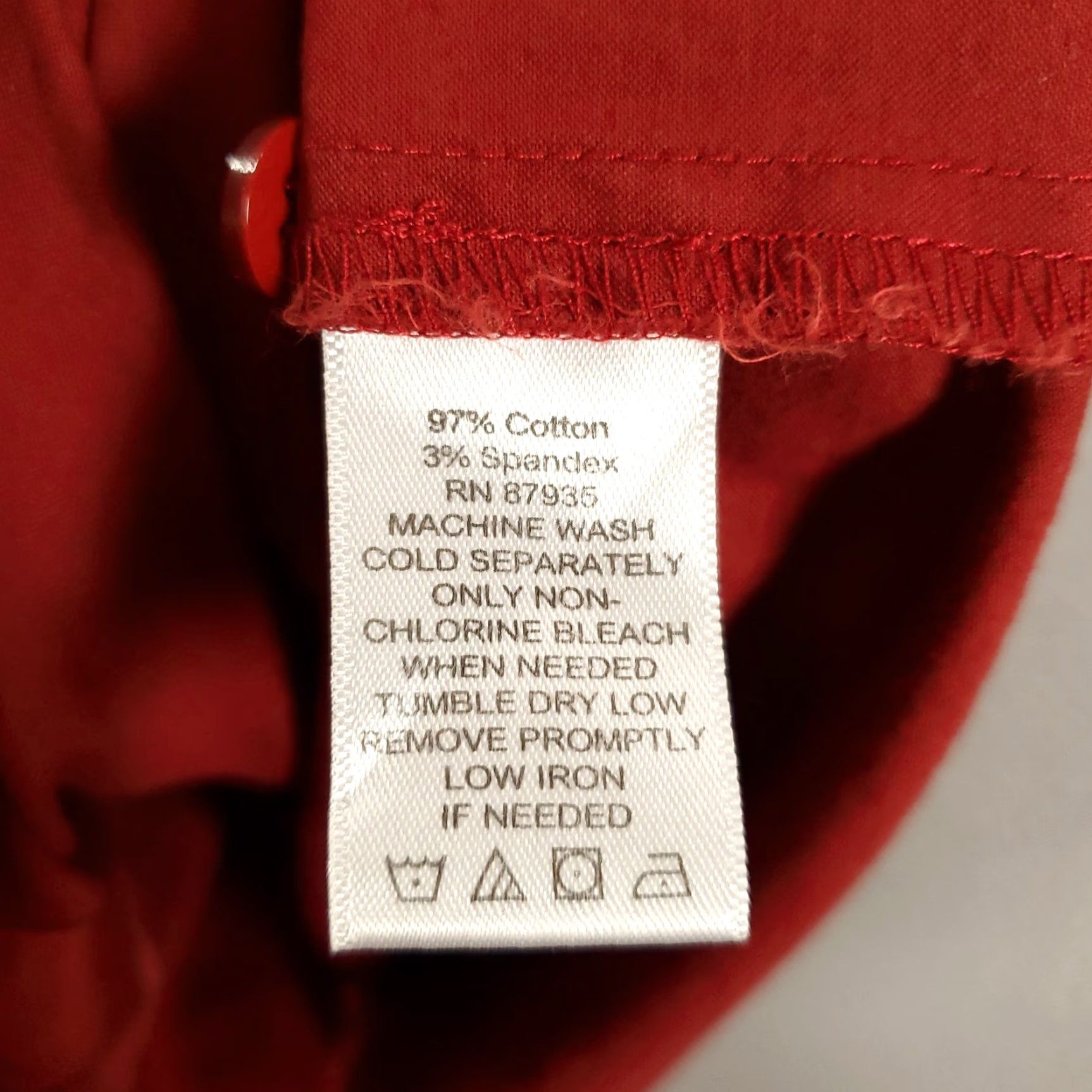 Vintage Susan Graver Blouse Shirt Dressy Tunic 22W Red Long Sleeve Button Up Casual Womens Plus Size Size 3XL / US 20-22 - 6 Thumbnail