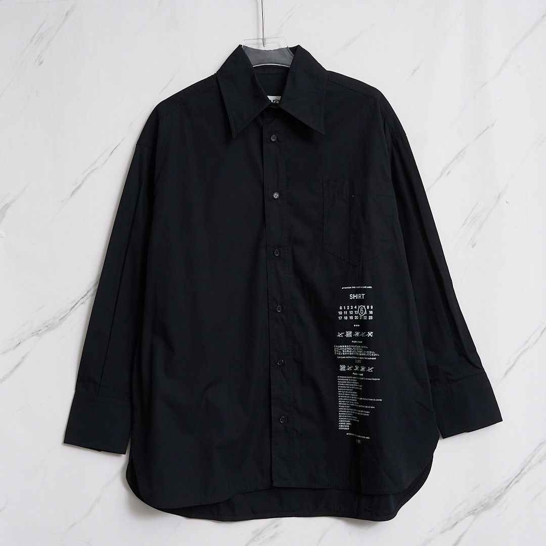 MM6 MM6 Men's Slogan Cotton Long-Sleeve Shirt Size US S / EU 44-46 / 1 - 1 Thumbnail