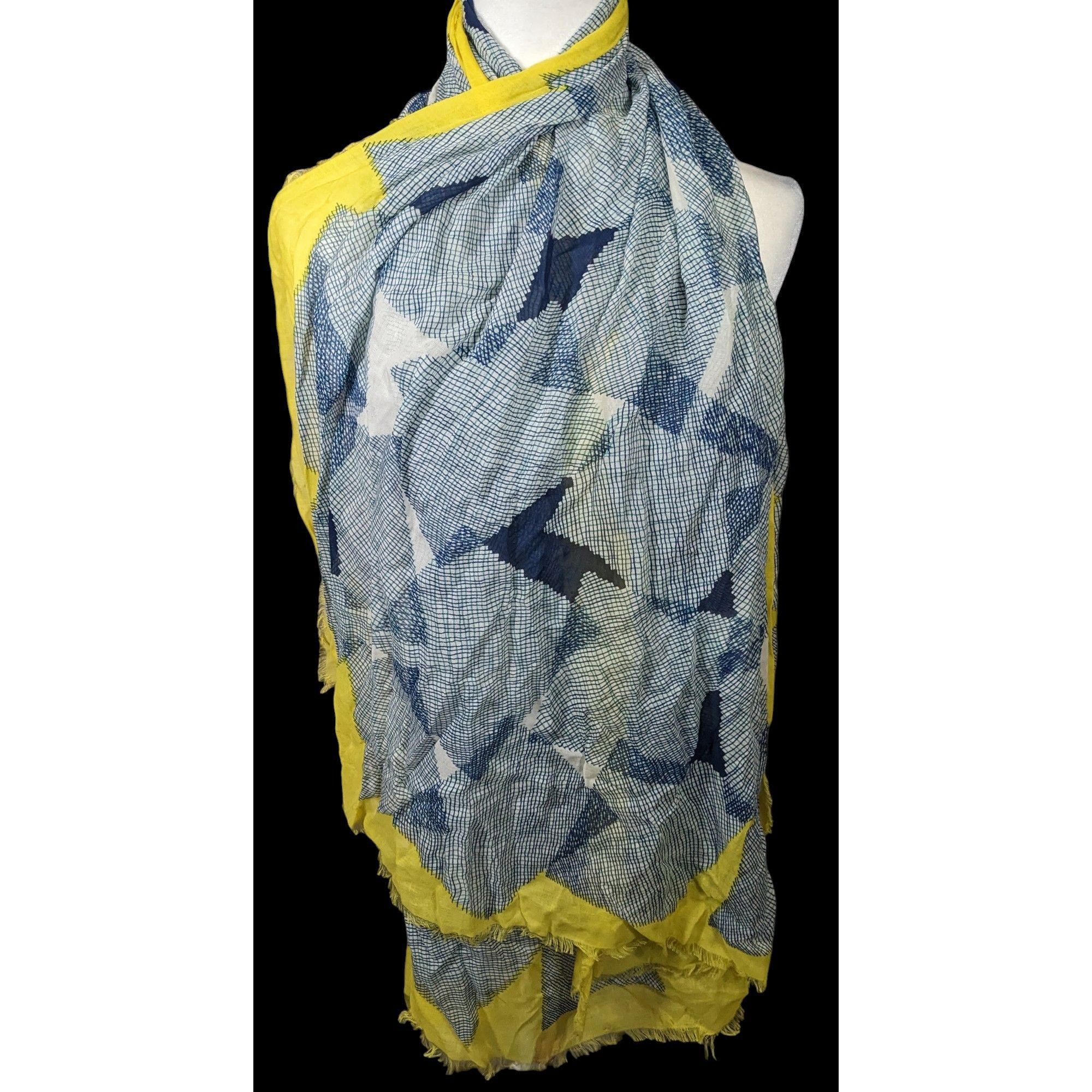 Diane von Furstenberg Vintage Diane Von Furstenberg Blue And Yellow Geometric Abst Size ONE SIZE - 1 Thumbnail