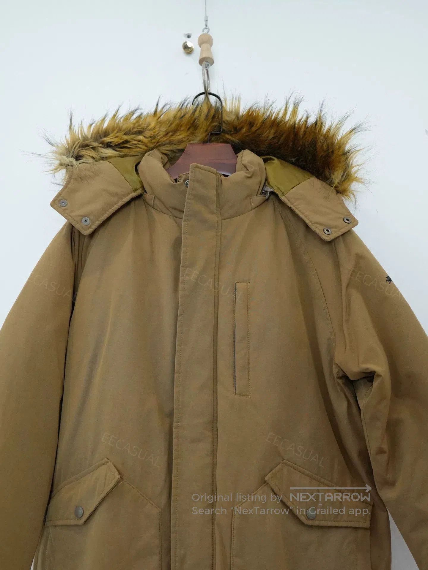 Stussy Stussy Brown Hooded Down Jacket. Size US L / EU 52-54 / 3 - 4 Thumbnail