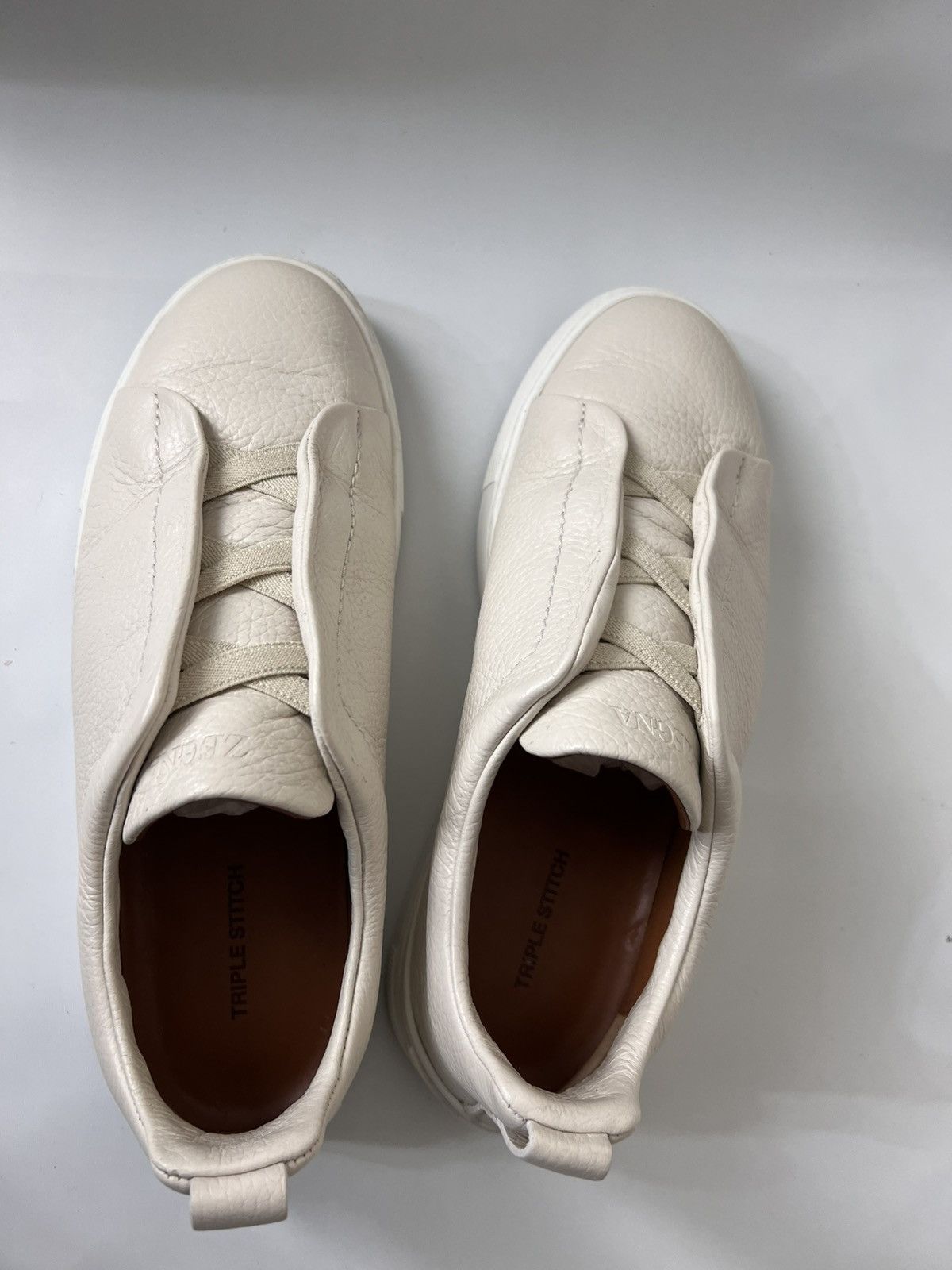Ermenegildo Zegna Preowned Zegna Triple Stich Off white deerskin Size US 7.5 / EU 40-41 - 5 Thumbnail
