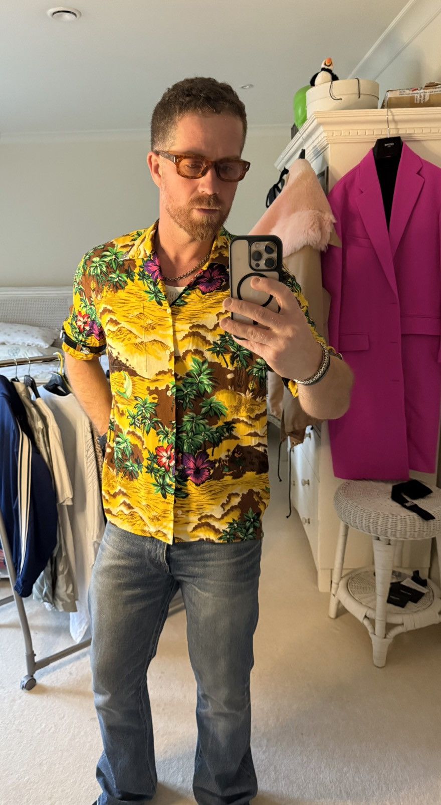 Dsquared2 SS18 Dsquared2 leather strap buckle Hawaiian floral shirt Size US M / EU 48-50 / 2 - 6 Thumbnail