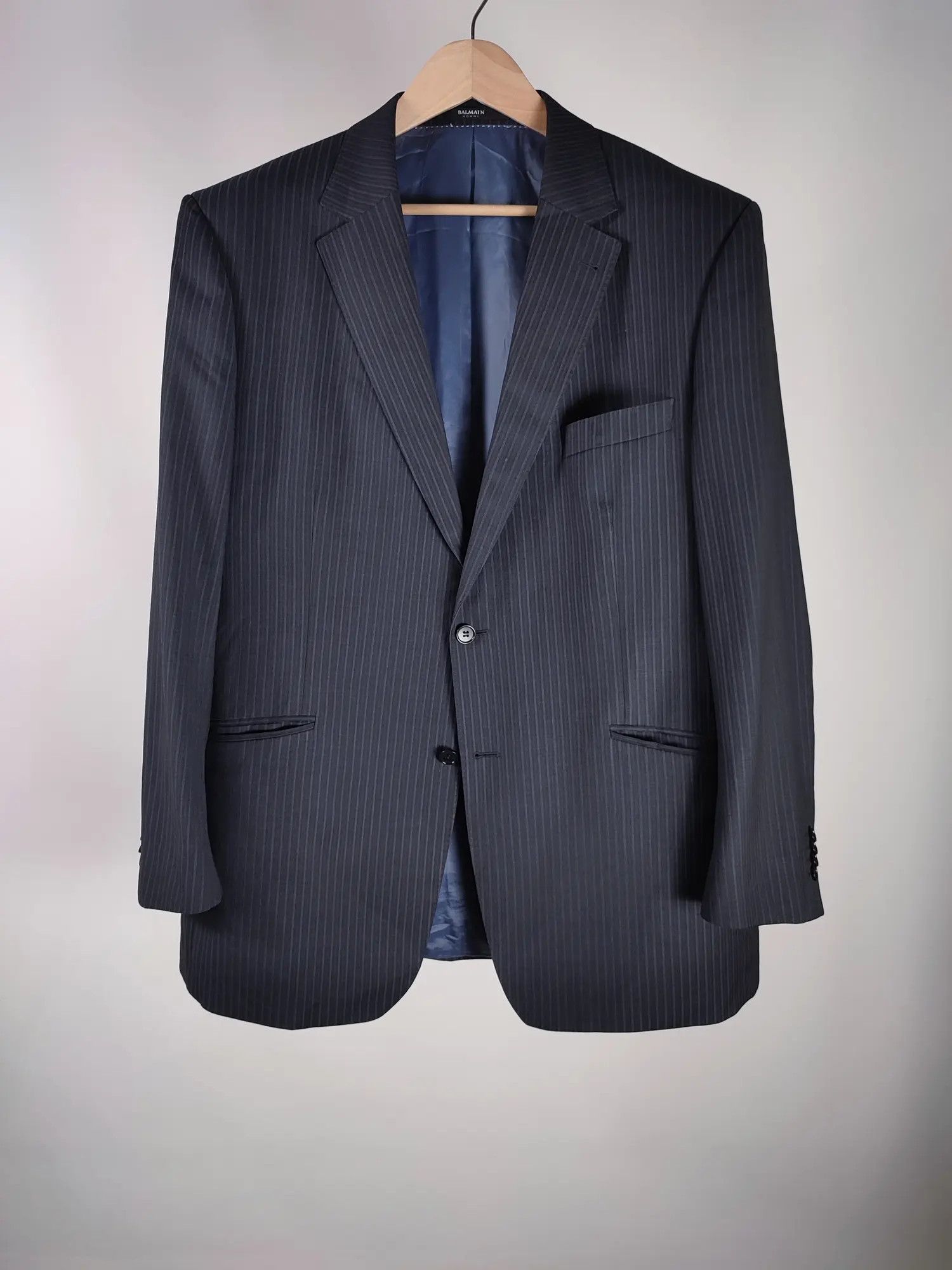 Balmain Vintage Balmain Homme Stripe Long Blazer Size 48L - 1 Thumbnail