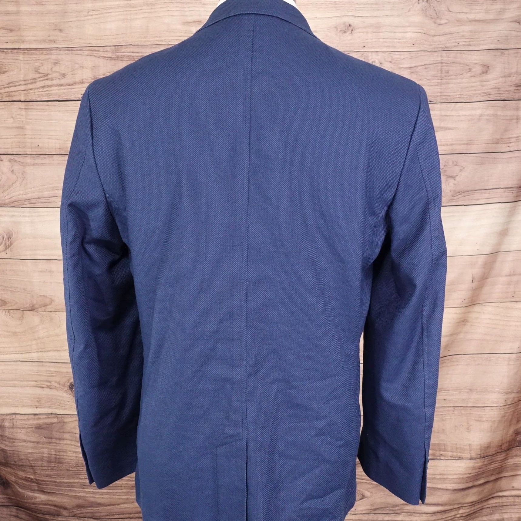Ben Sherman Ben Sherman Sport Coat Mens 40R Navy Cotton Stretch Two-Button Blazer Size 40R - 5 Thumbnail