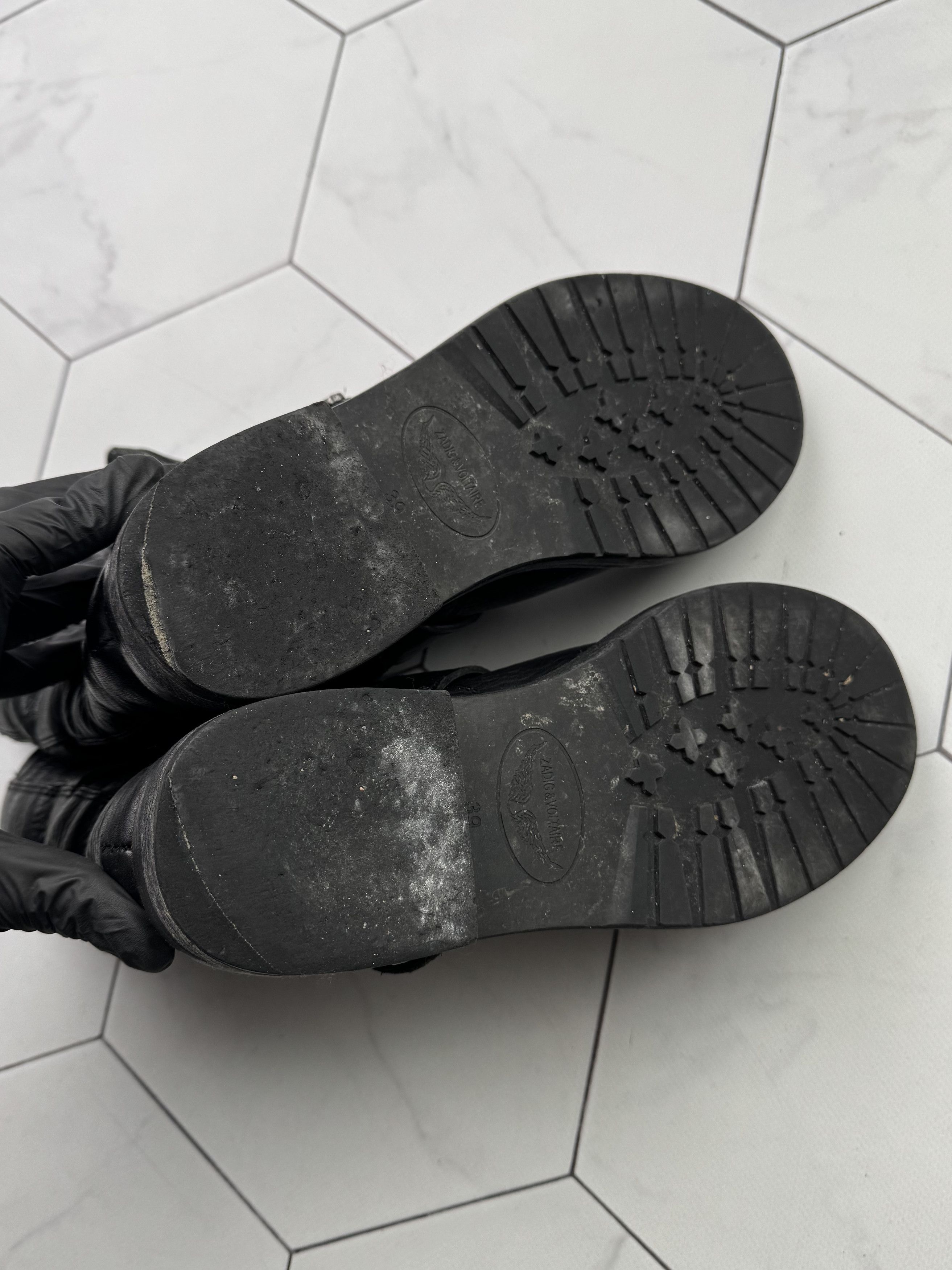 Zadig & Voltaire Zadig&Voltaire Vintage Leather Boots With Straps (B48) Size US 9 / IT 39 - 10 Thumbnail