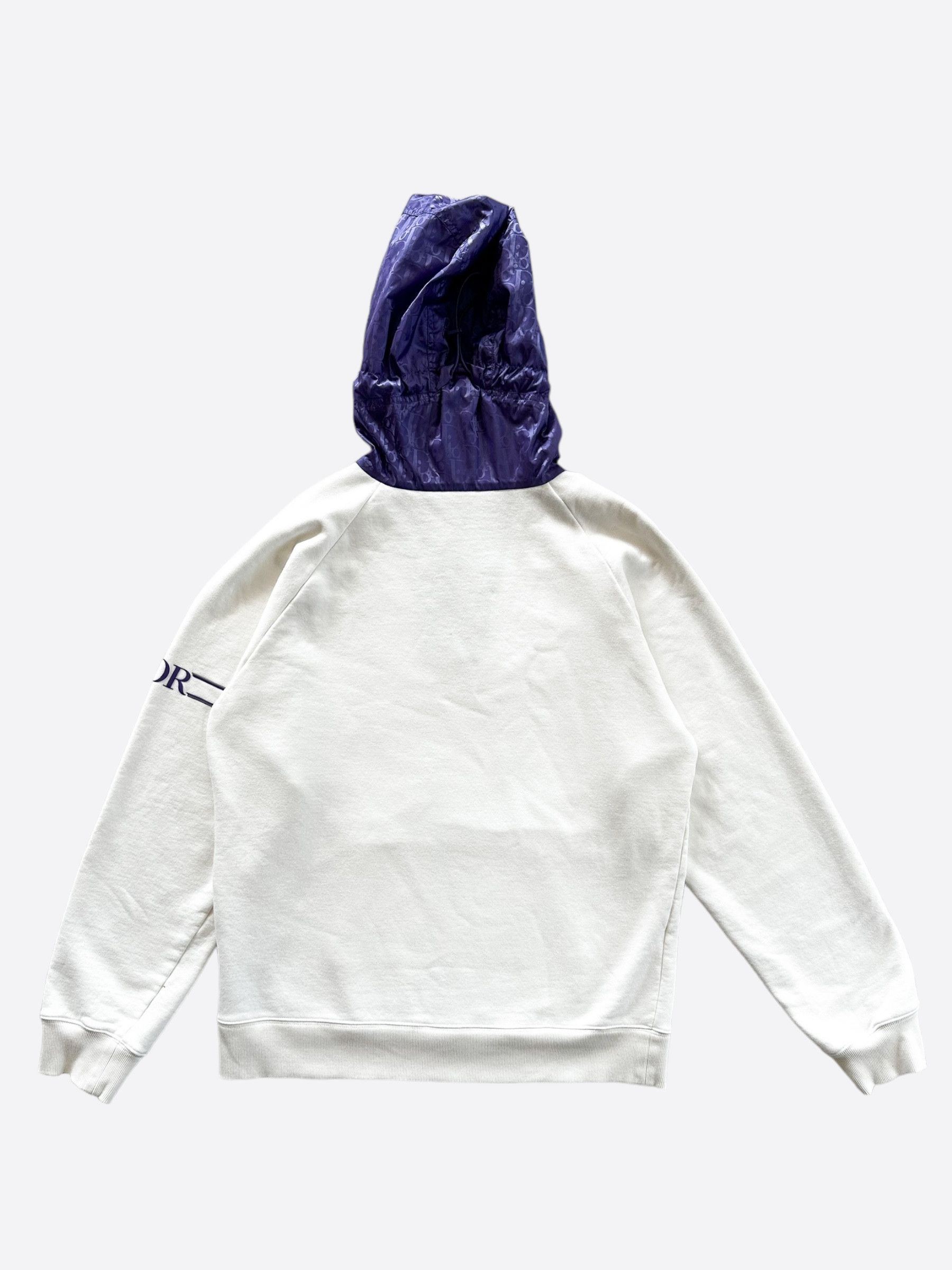 Dior Dior White & Purple Oblique Hoodie Anorak Size US M / EU 48-50 / 2 - 2 Thumbnail
