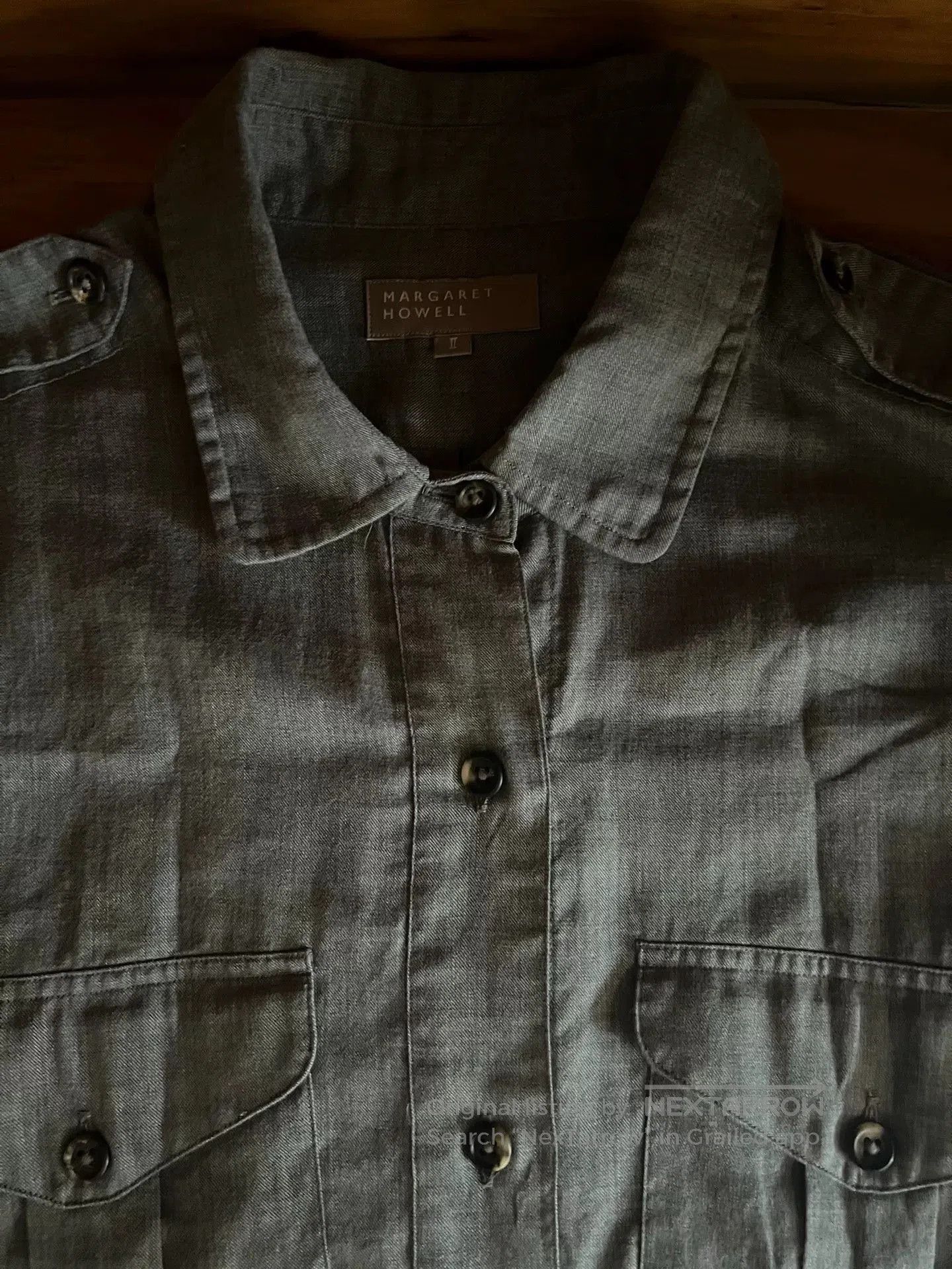 Margaret Howell Margaret Howell Gray Horn Button Work Shirt. Size US M / EU 48-50 / 2 - 9 Thumbnail