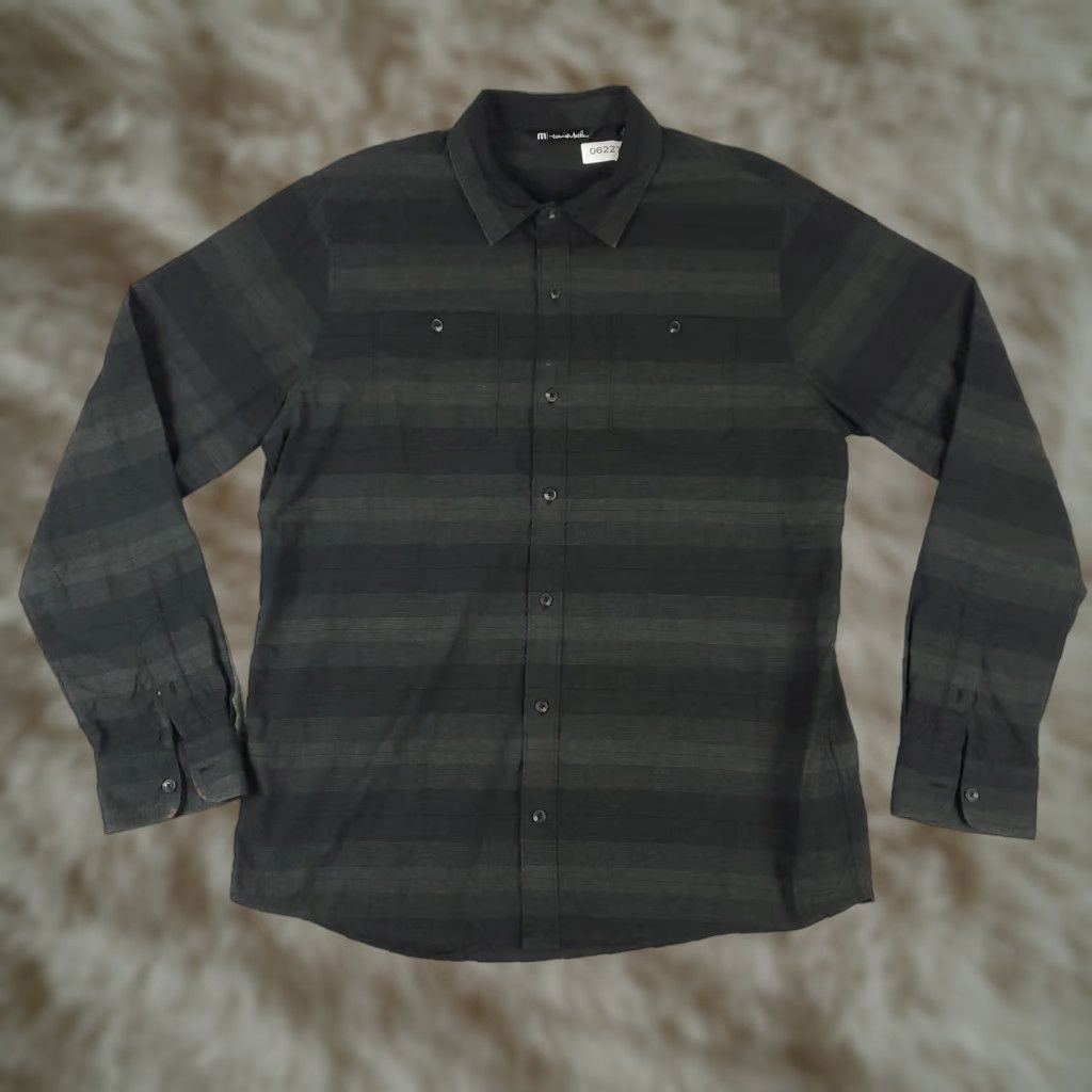 TravisMathew VINTAGE Travis Mathew Shirt Mens Large Black Gray Button Up Long Sleeve Plaid Casual - 90s/Classic Business Mens L Black Size US L / EU 52-54 / 3 - 1 Thumbnail