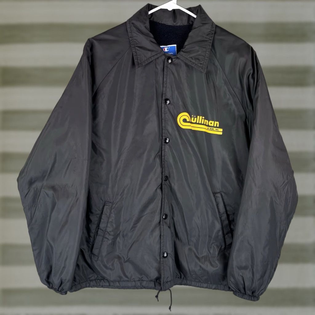 Champion VINTAGE Champion Jacket Mens XL Black Nylon Mechanic Bomber Lined Sherpa USA 80s Workwear Pockets Size US XL / EU 56 / 4 - 1 Thumbnail